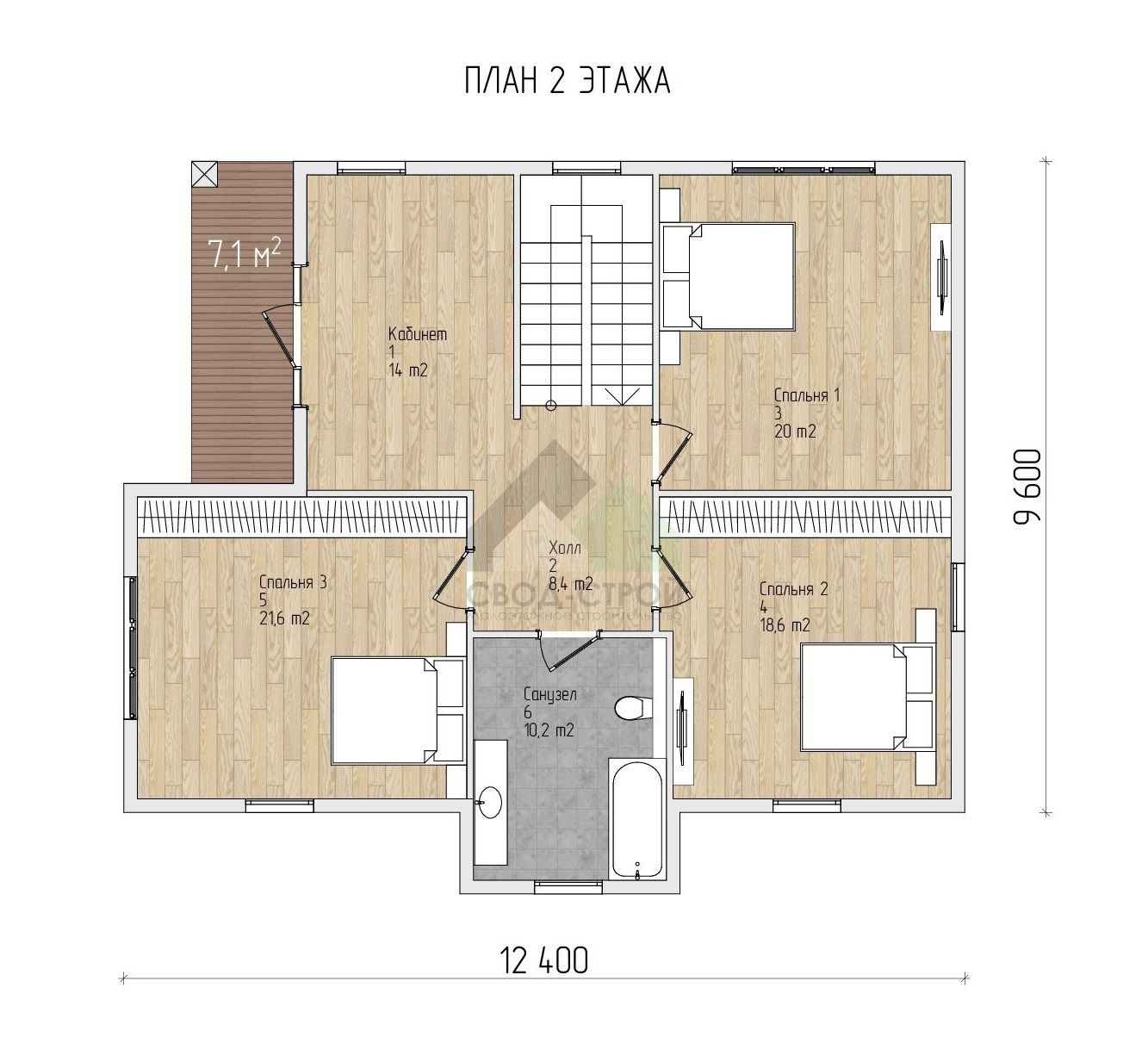 Коттедж каркасный С-242 КР «Сияние»