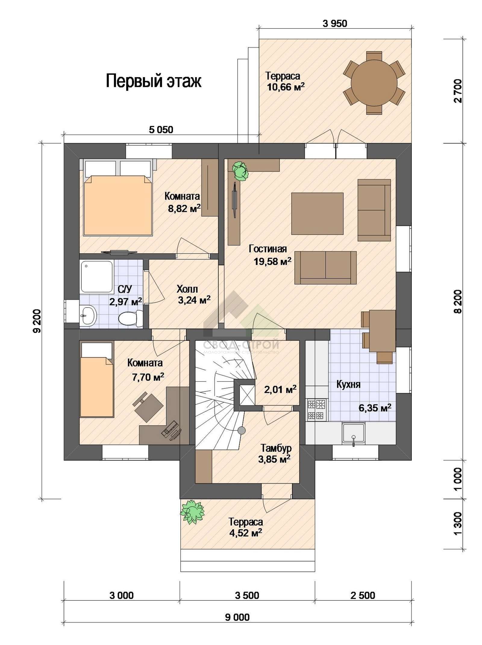 Дом из газобетонных блоков С-166 ГБ «Сентябрь»