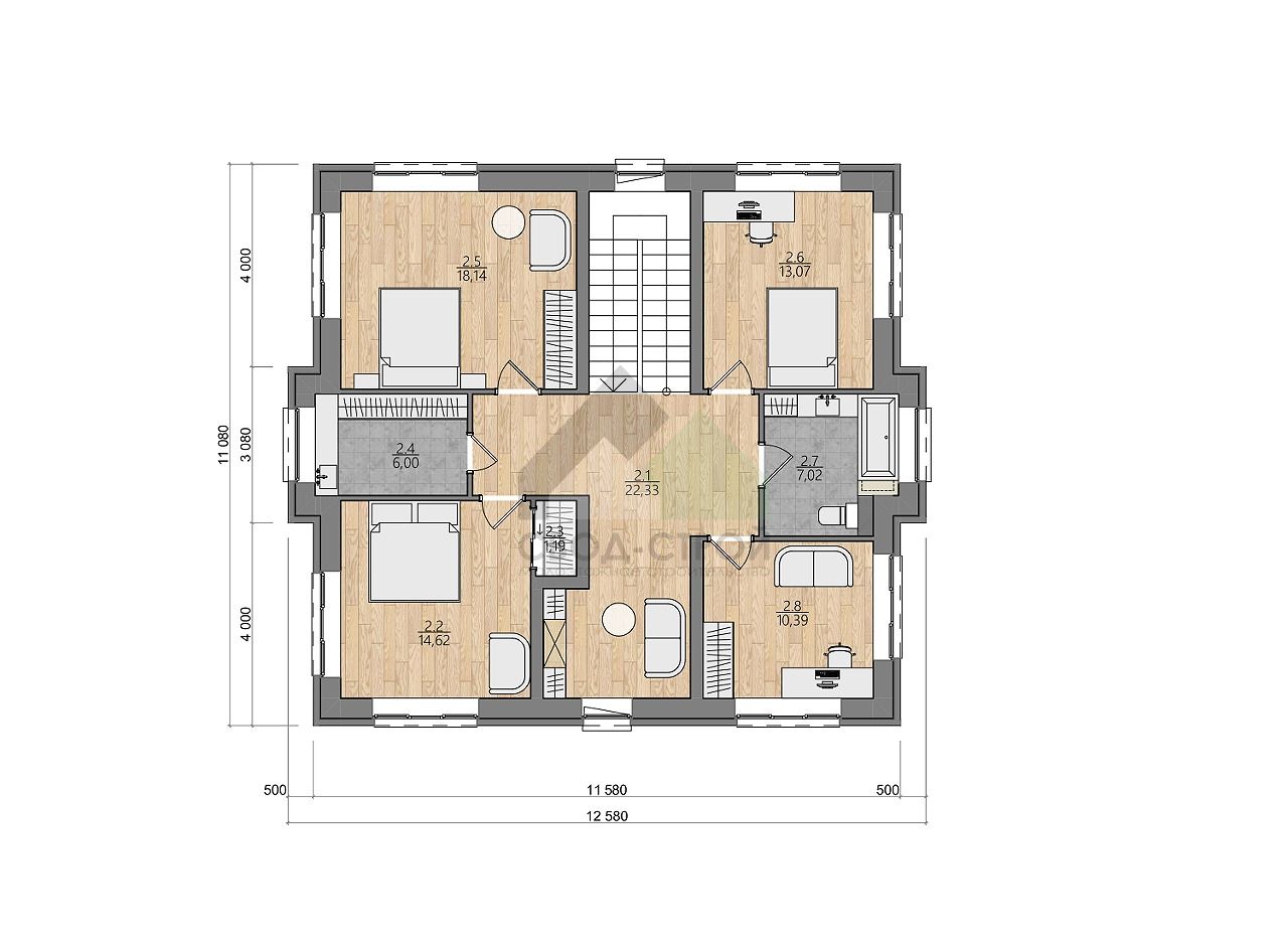 Дом из керамических блоков С-285 КЕ «Ингрид»