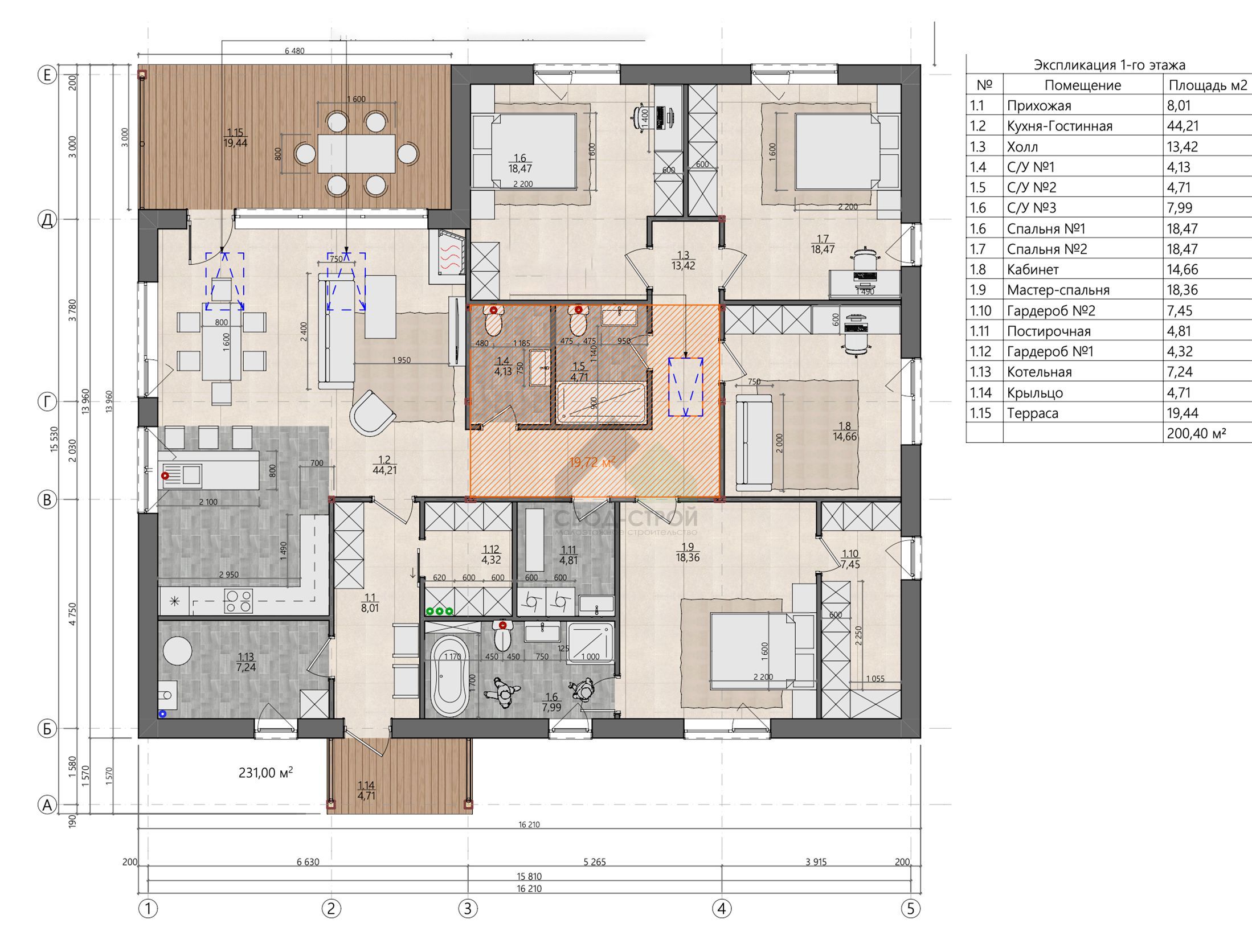 Каркасный дом С-231 КР «Дюна»