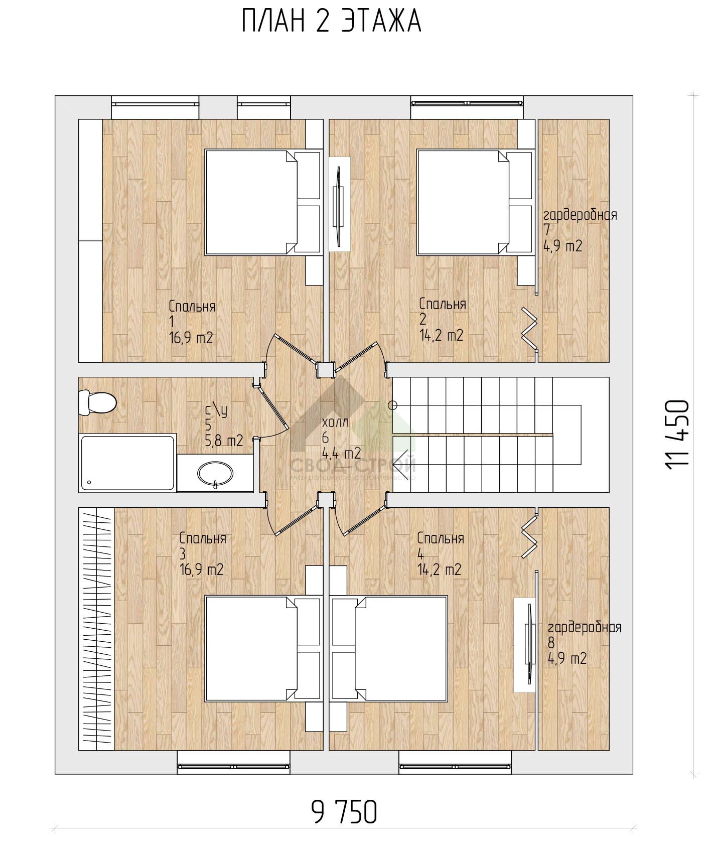 Дом из газобетонных блоков С-234 ГБ «Ретрит»