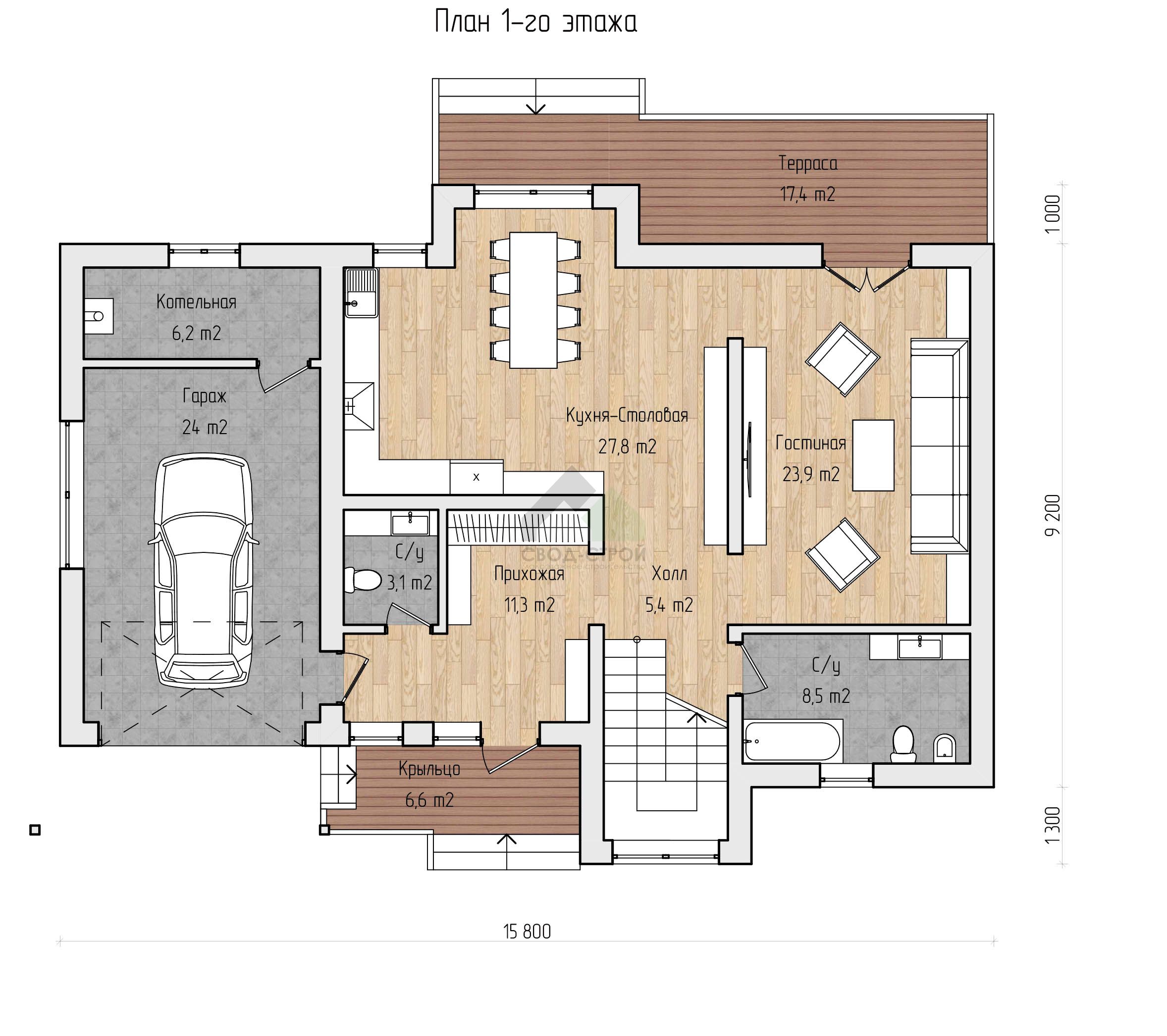 Дом с гаражом С-358 ГБ «Арфа»