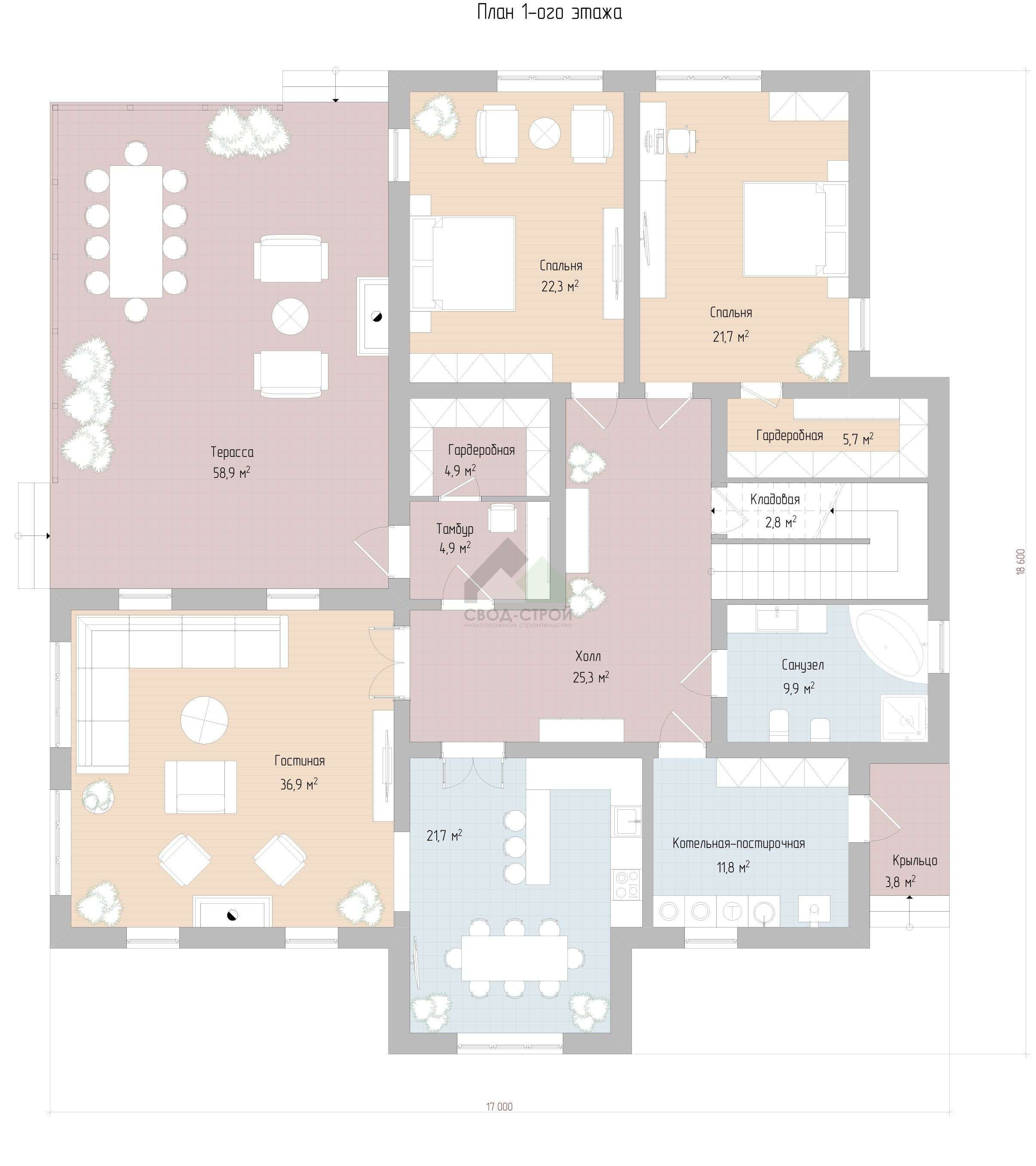 Газобетонный дом с балконом С-421 ГБ «Онегино»