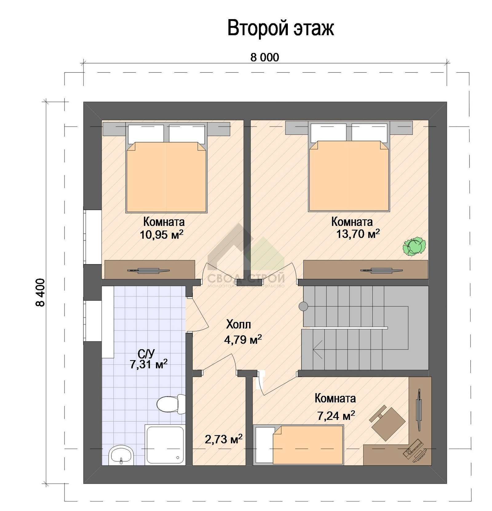 Дом из газобетонных блоков С-147 ГБ «Марципан»