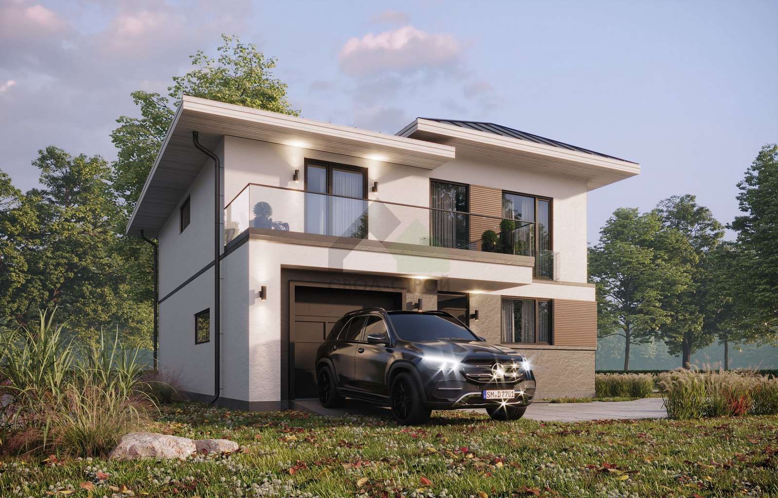 Дом с гаражом С-284 ГБ «Лайт»