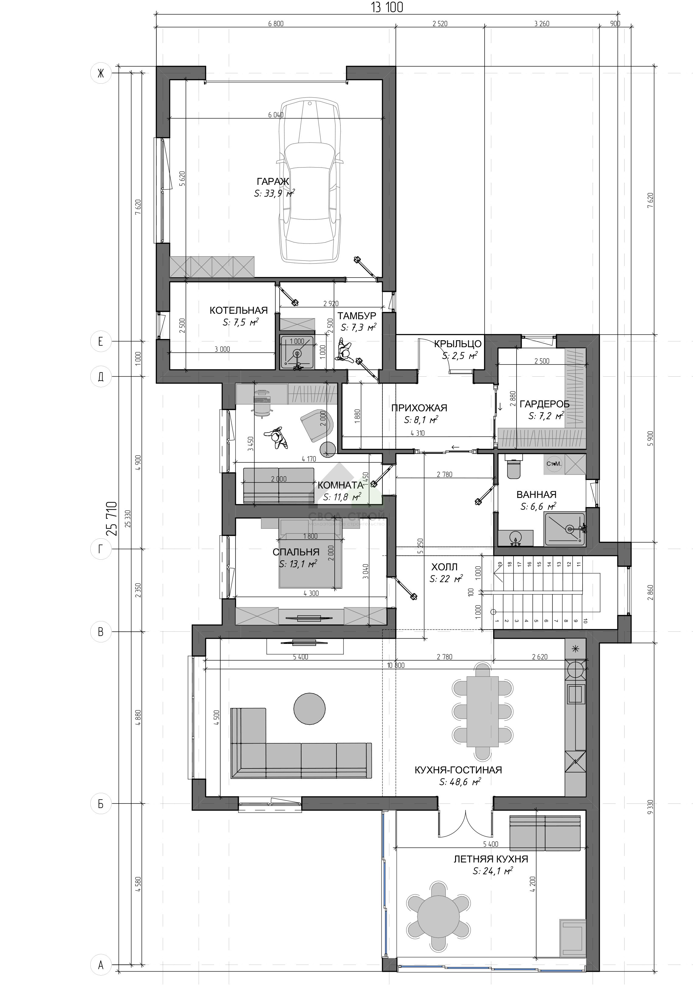 Дом из пеноблоков С-338 ГБ «Достижение»