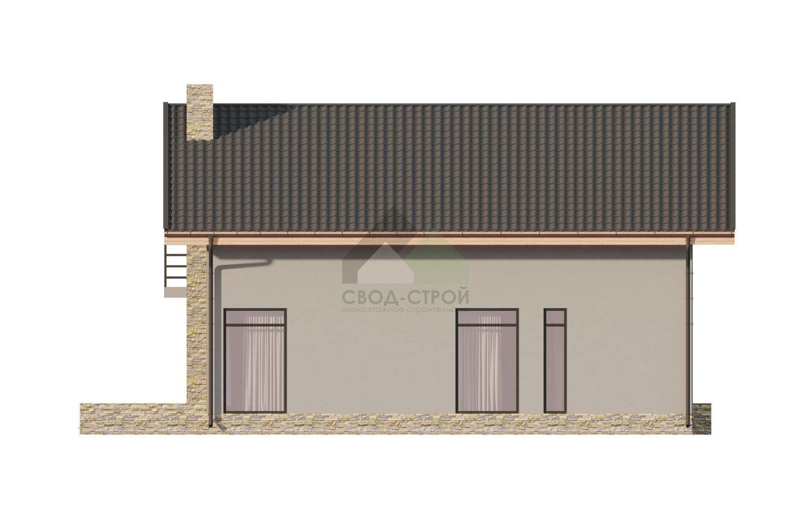 Газобетонный дом с балконом С-281 ГБ «Альпийский»