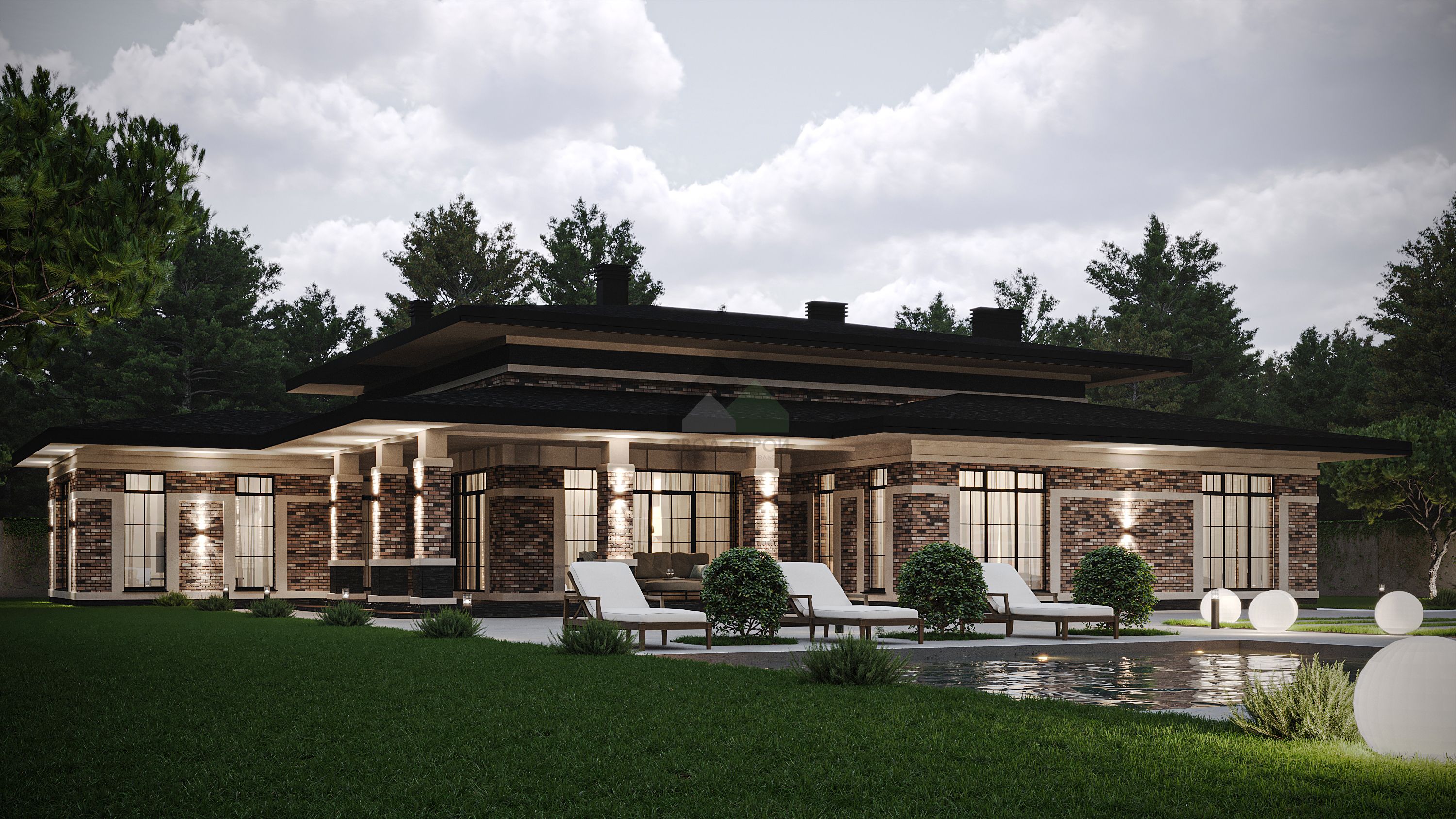 Дом из пеноблоков С-320 ГБ «Екатериновка»