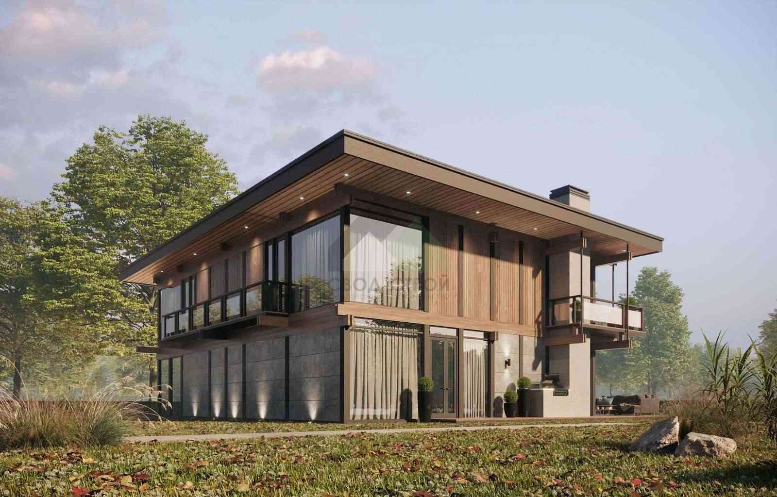 Газобетонный дом с балконом С-461 ГБ «Новый Рассвет»