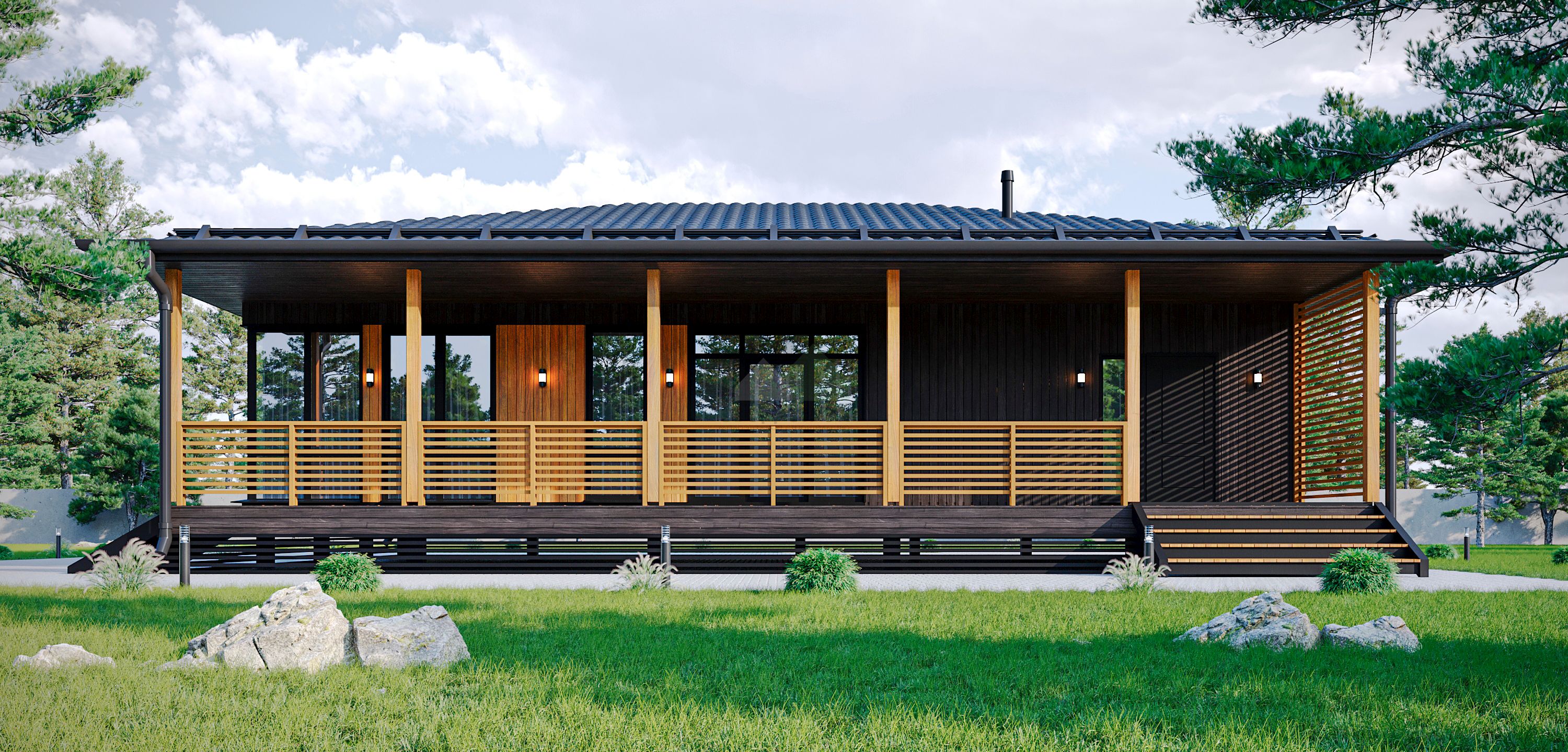 Коттедж каркасный С-158 КР «Уют»