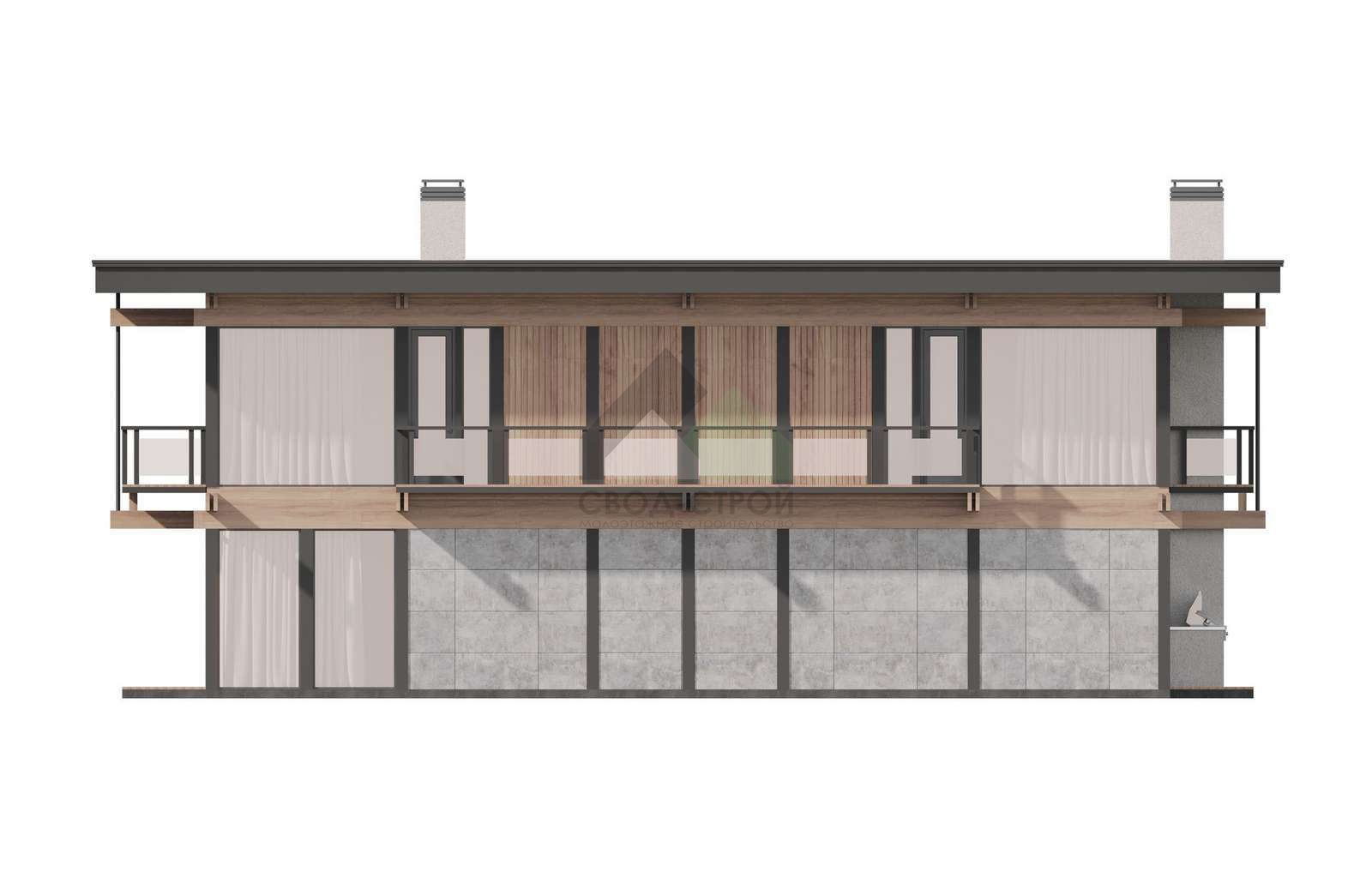 Газобетонный дом с балконом С-461 ГБ «Новый Рассвет»