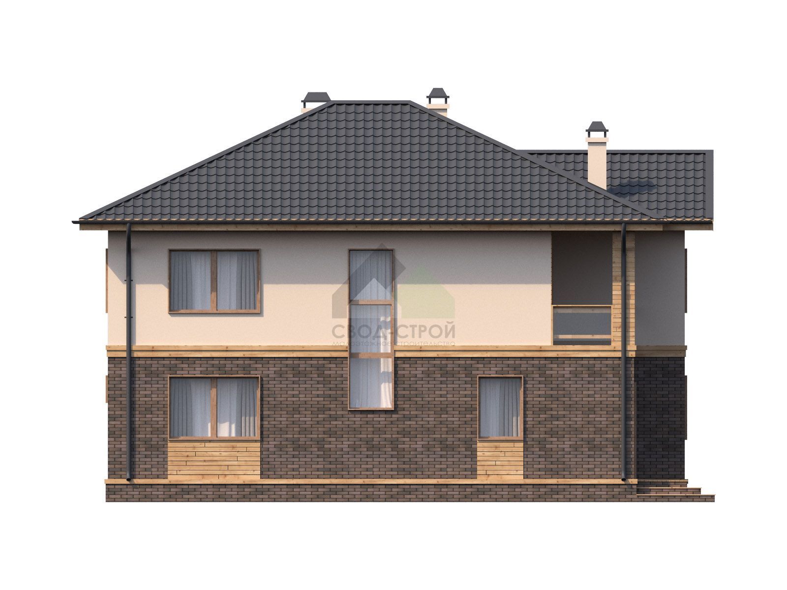 Газобетонный дом с балконом С-242 ГБ «Сияние»