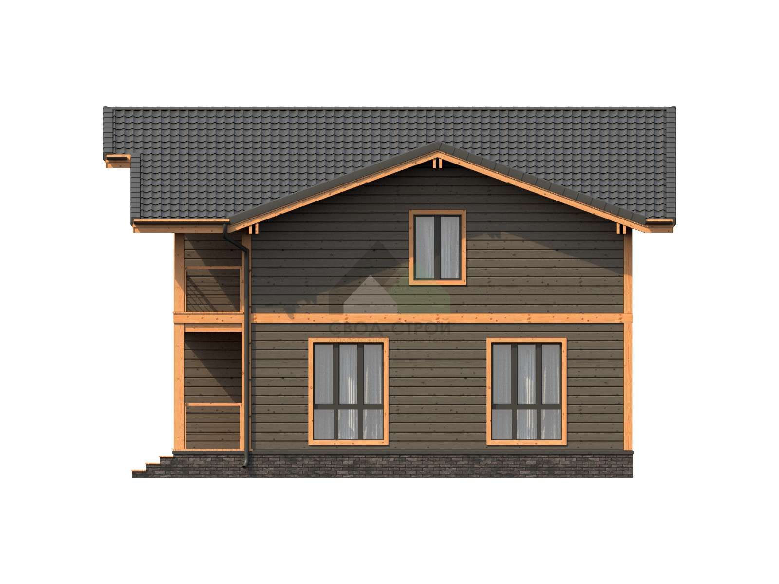 Коттедж каркасный С-234 КР «Ретро»