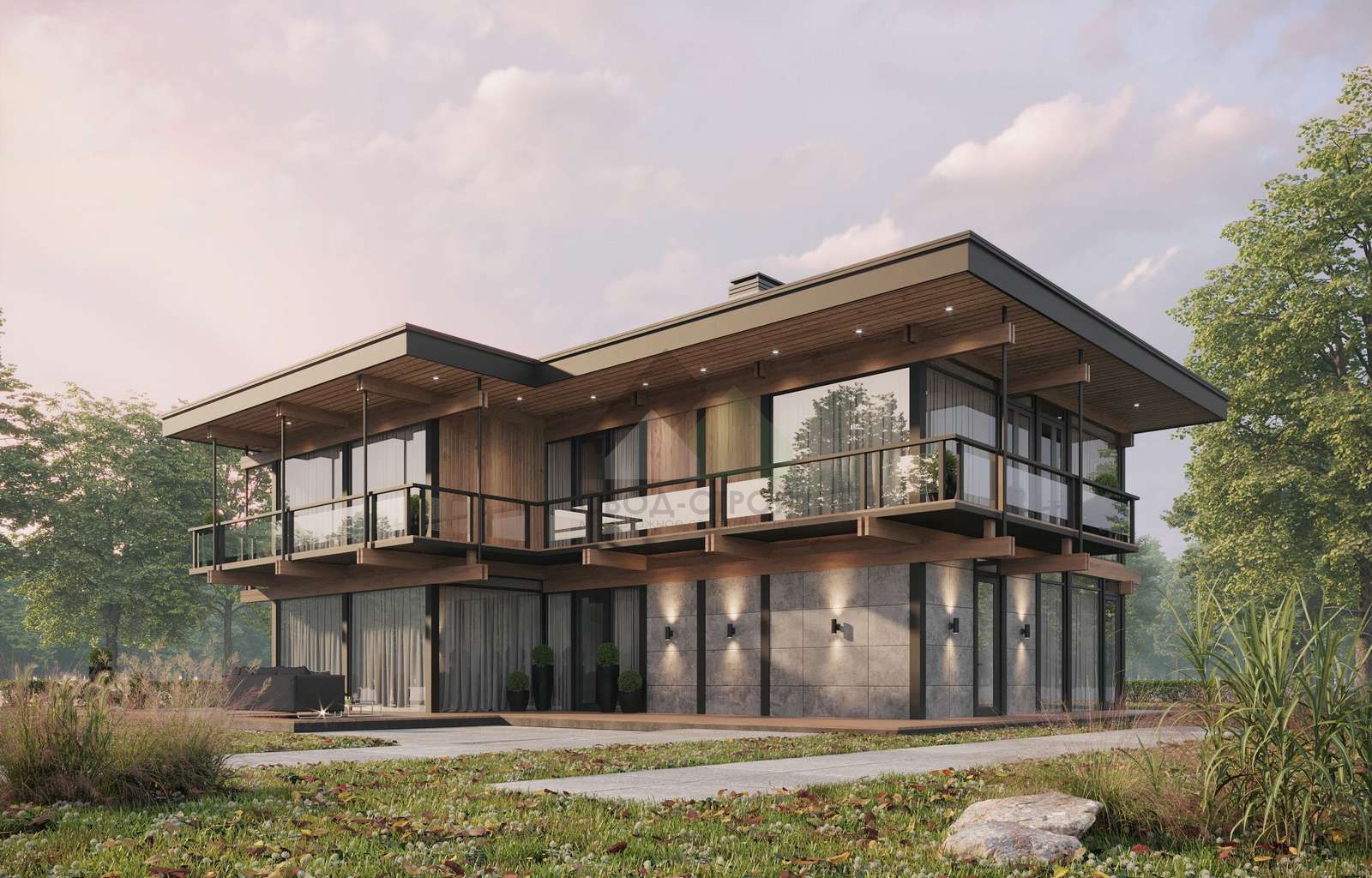 Газобетонный дом с балконом С-461 ГБ «Новый Рассвет»