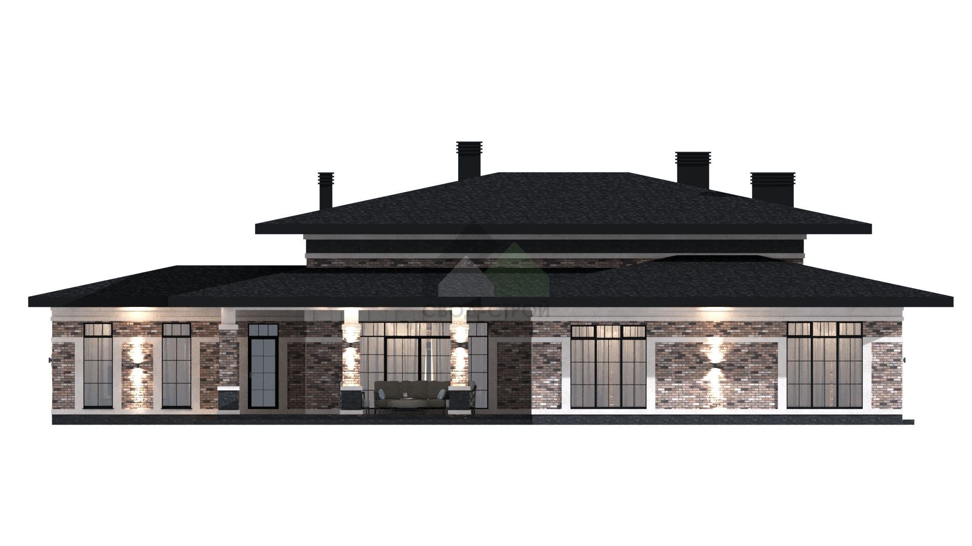 Дом из пеноблоков С-320 ГБ «Екатериновка»