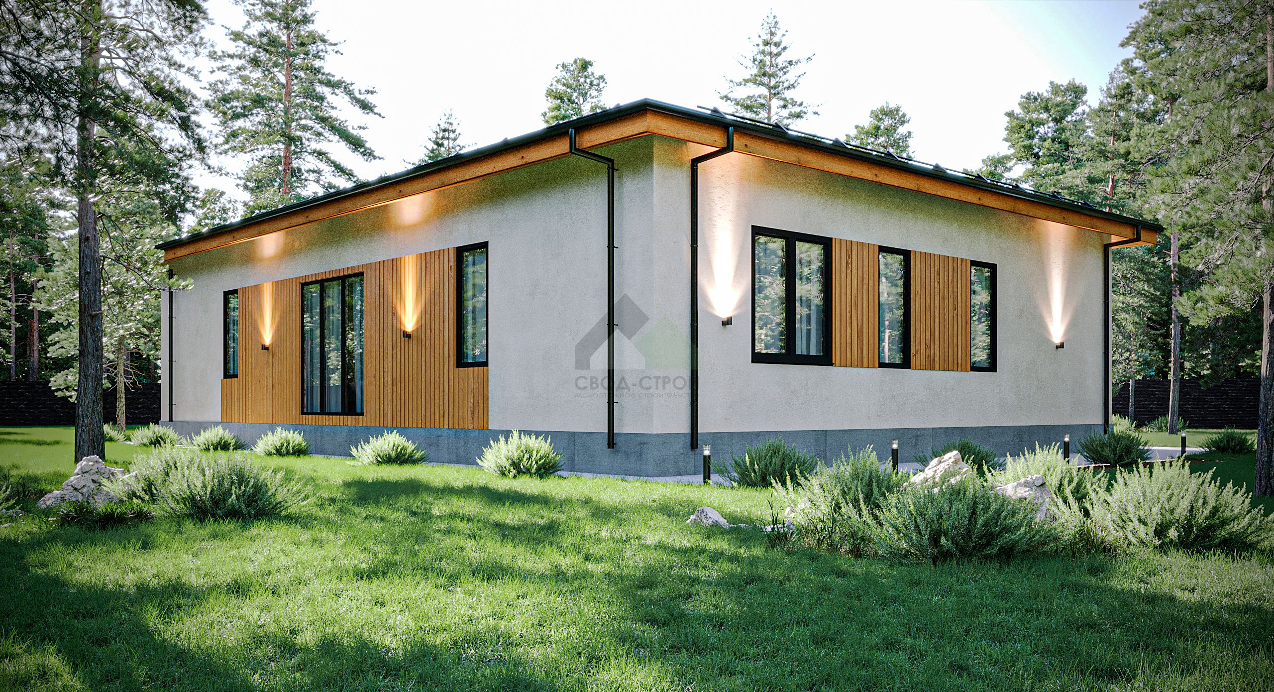 Дом из газобетонных блоков С-141 ГБ «Монарх»