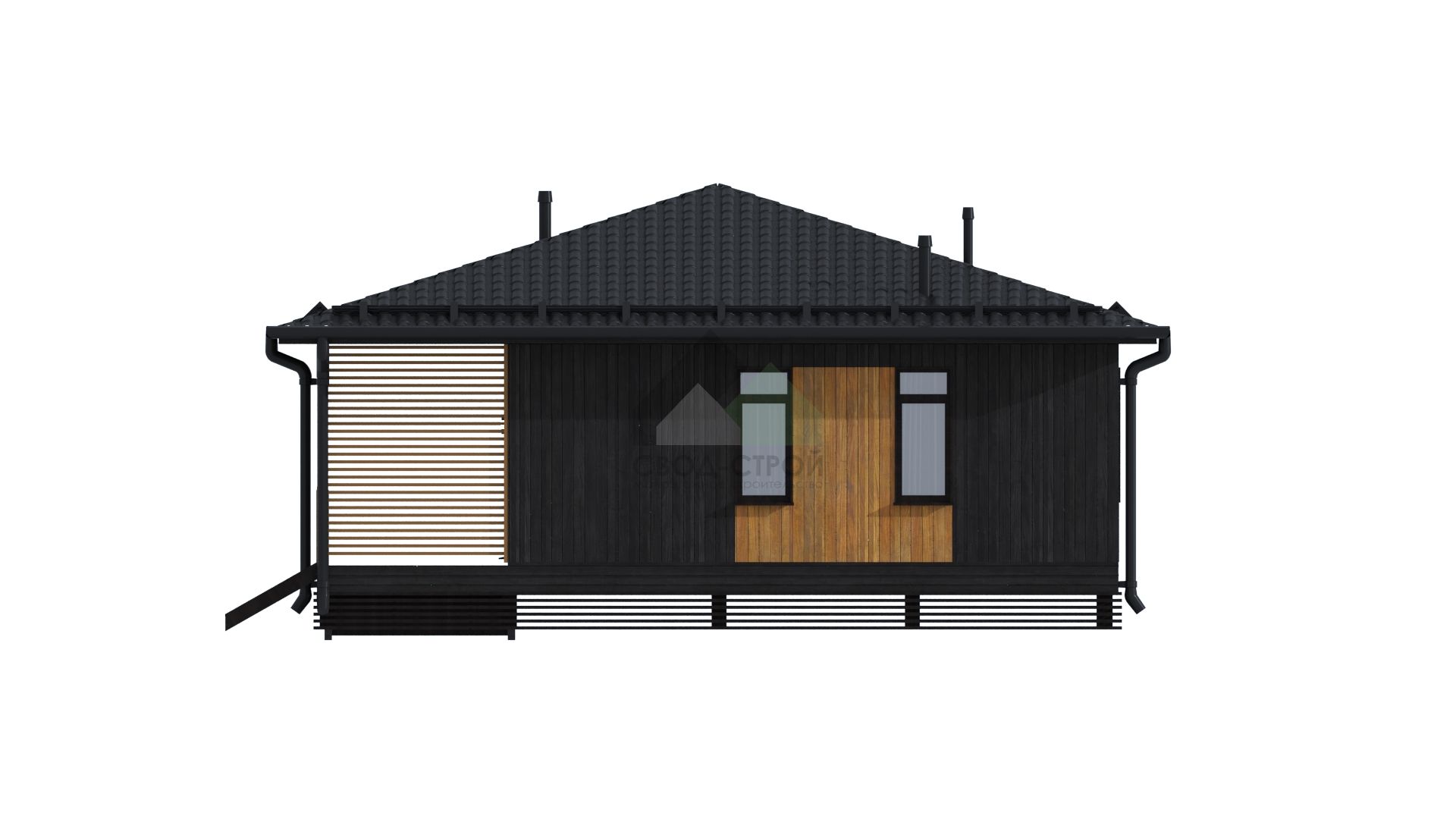 Коттедж каркасный С-158 КР «Уют»