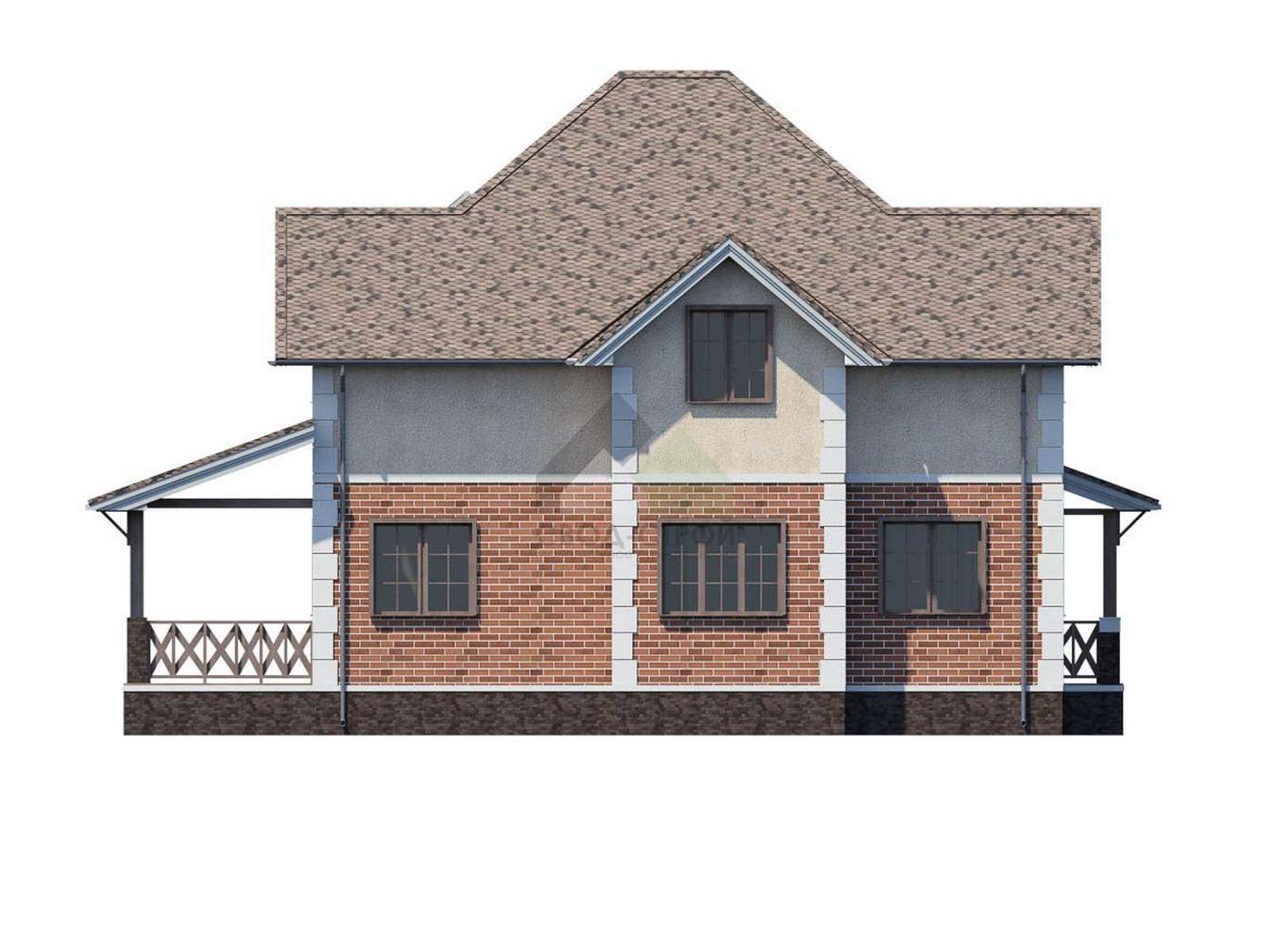 Дом из газобетонных блоков С-221 ГБ «Чехов»