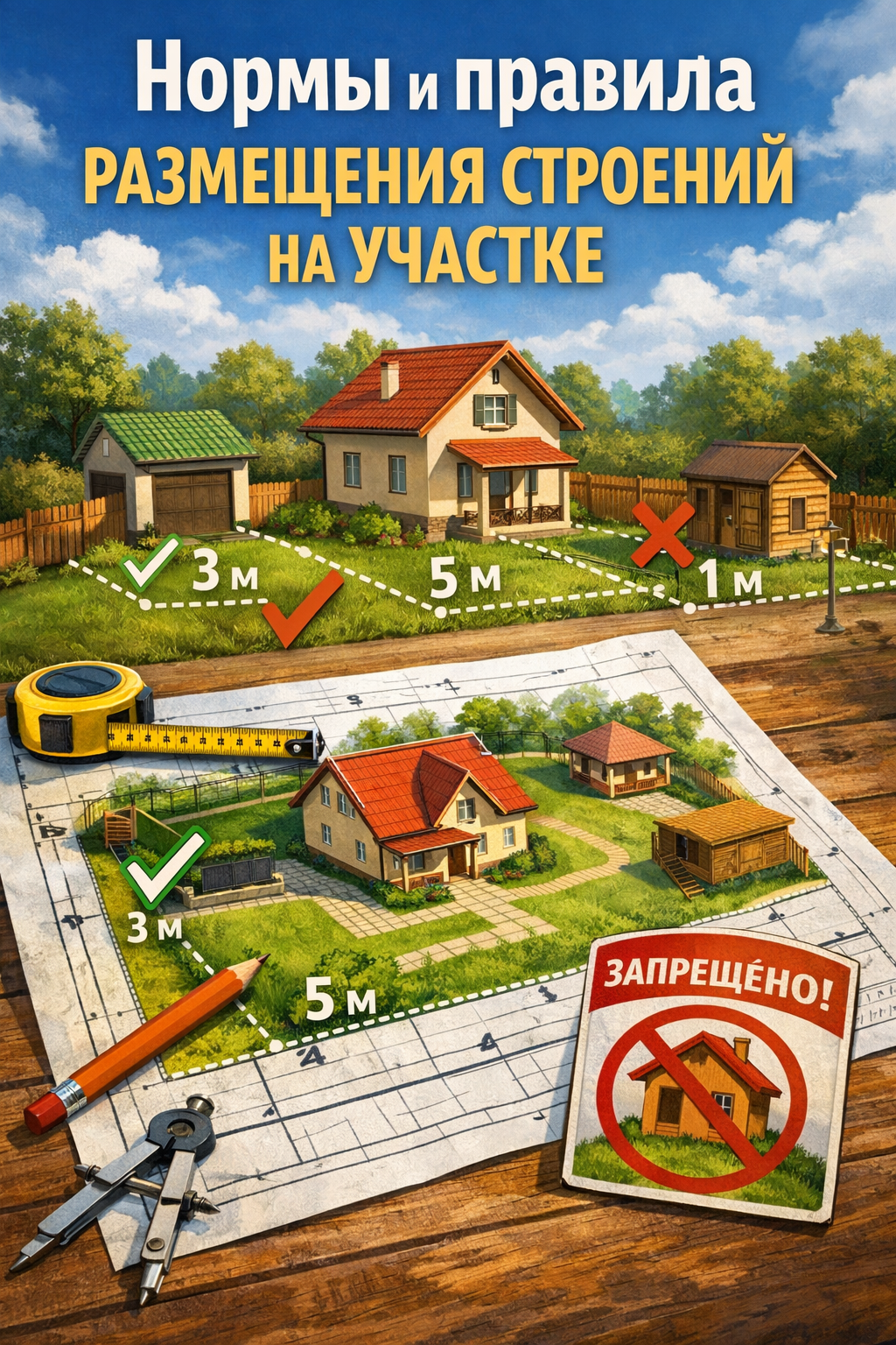 Нормы и правила размещения строений на участке