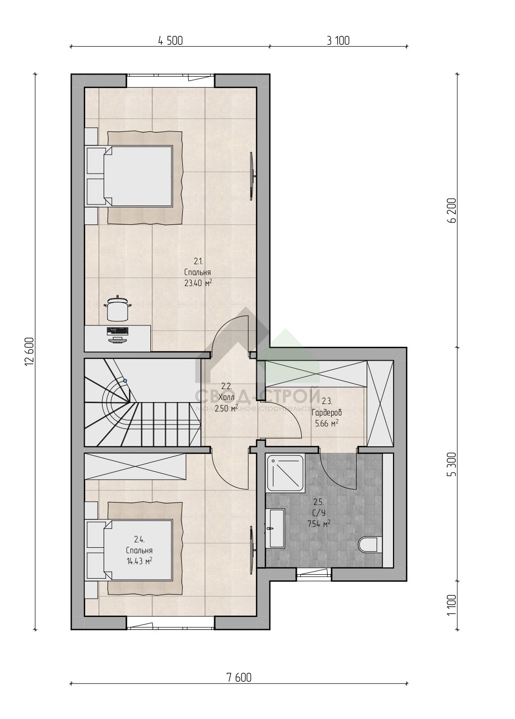 Дом из газобетонных блоков С-202 ГБ «Урбис»