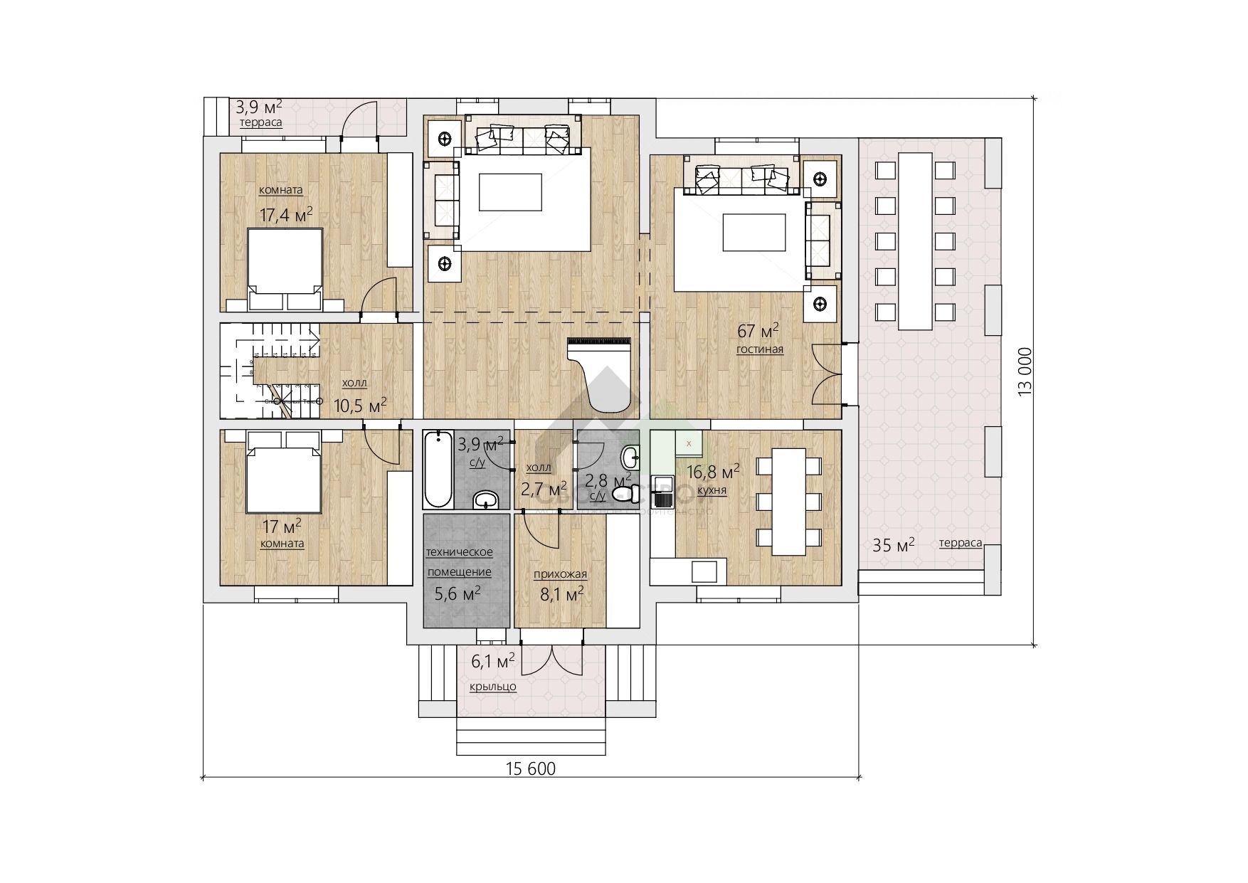 Дом из пеноблоков С-418 ГБ «Успех»