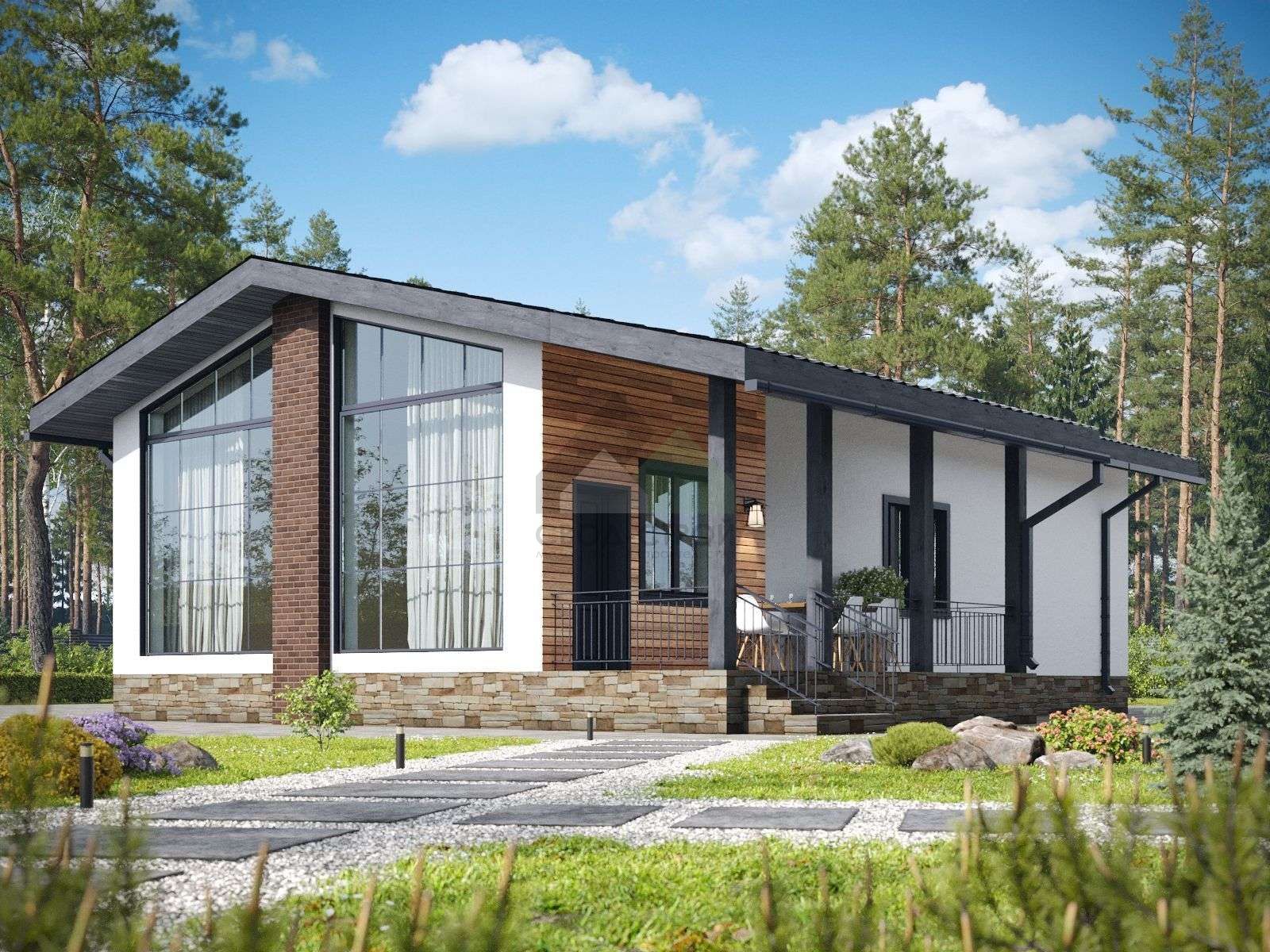 Дом из газобетонных блоков С-135 ГБ «Афродита»