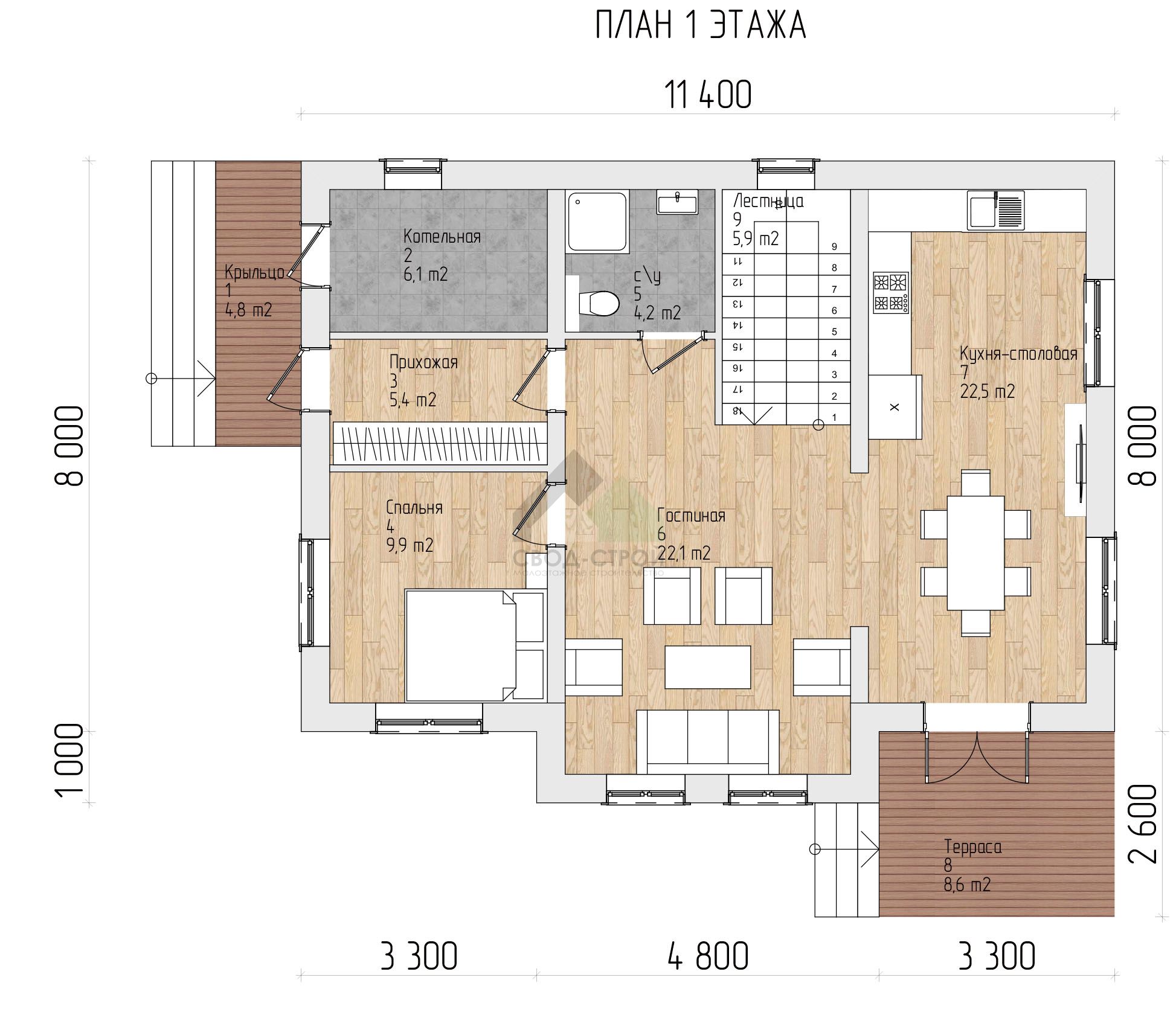 Дом из керамических блоков С-206 КЕ «Киприда»