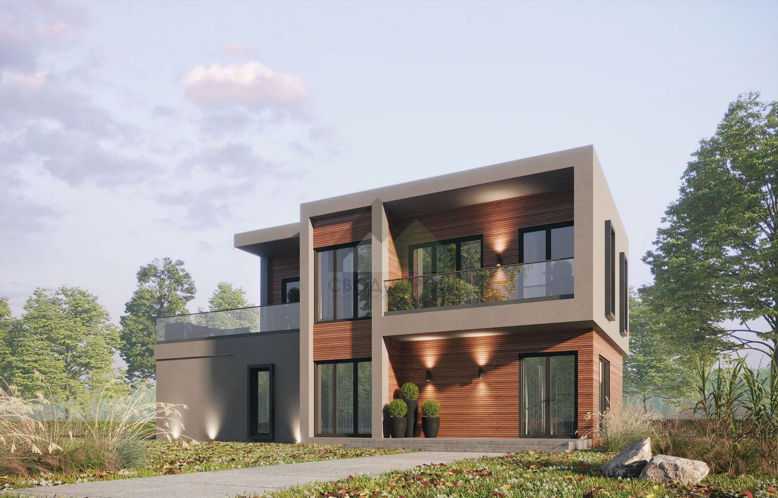 Дом с гаражом С-265 ГБ «High-Tech»