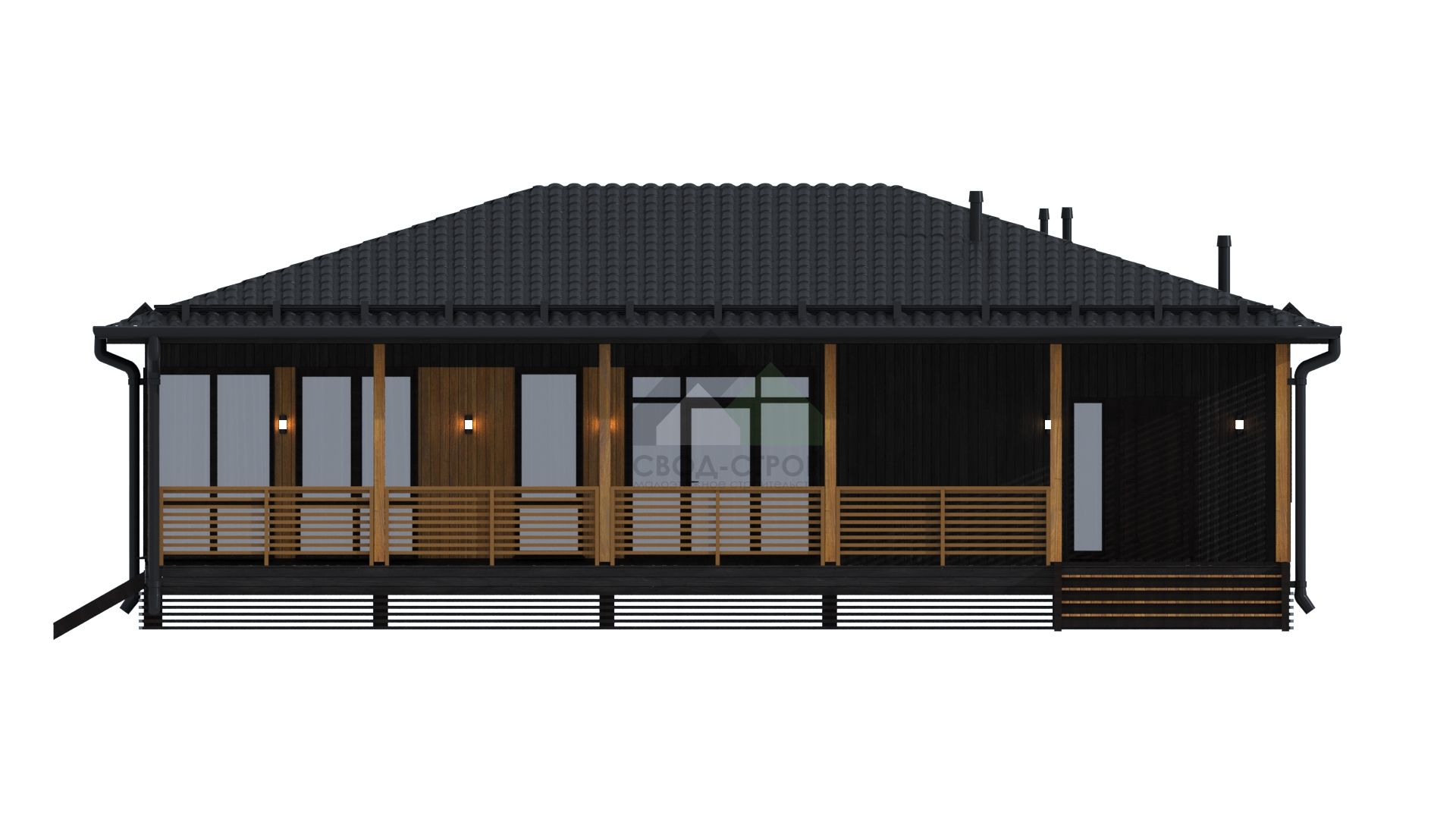 Коттедж каркасный С-158 КР «Уют»