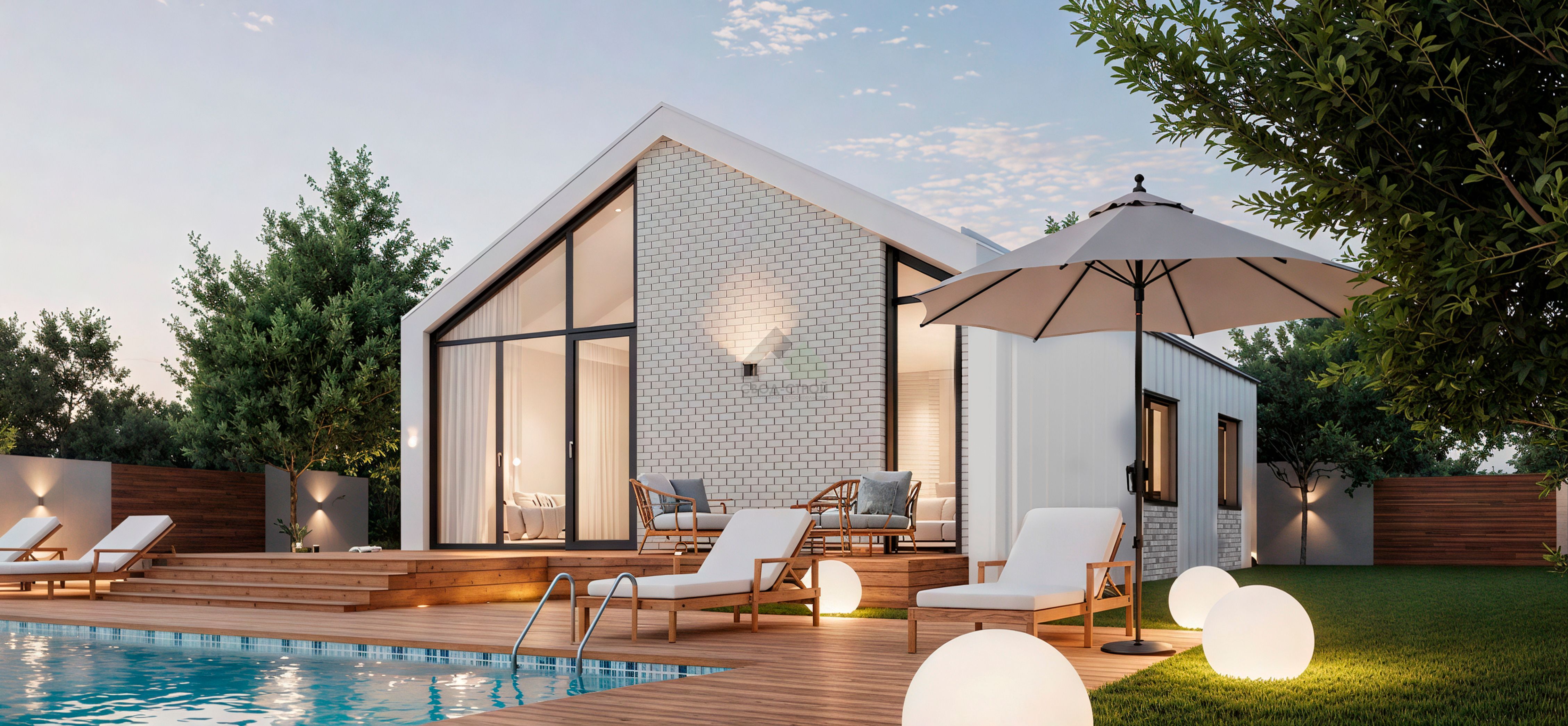 Дом из газобетонных блоков С-123 ГБ «Усадьба белая»