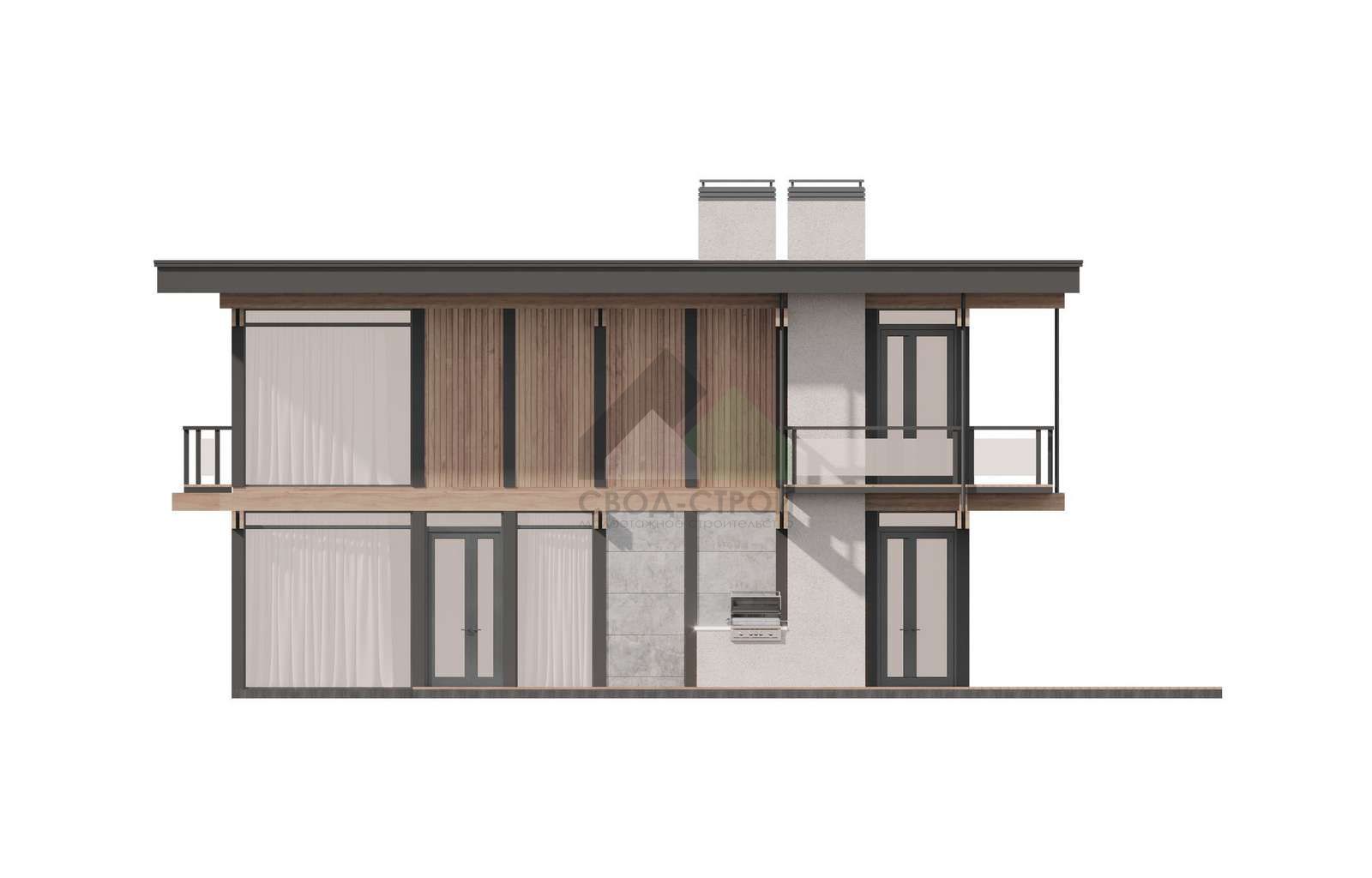 Газобетонный дом с балконом С-461 ГБ «Новый Рассвет»