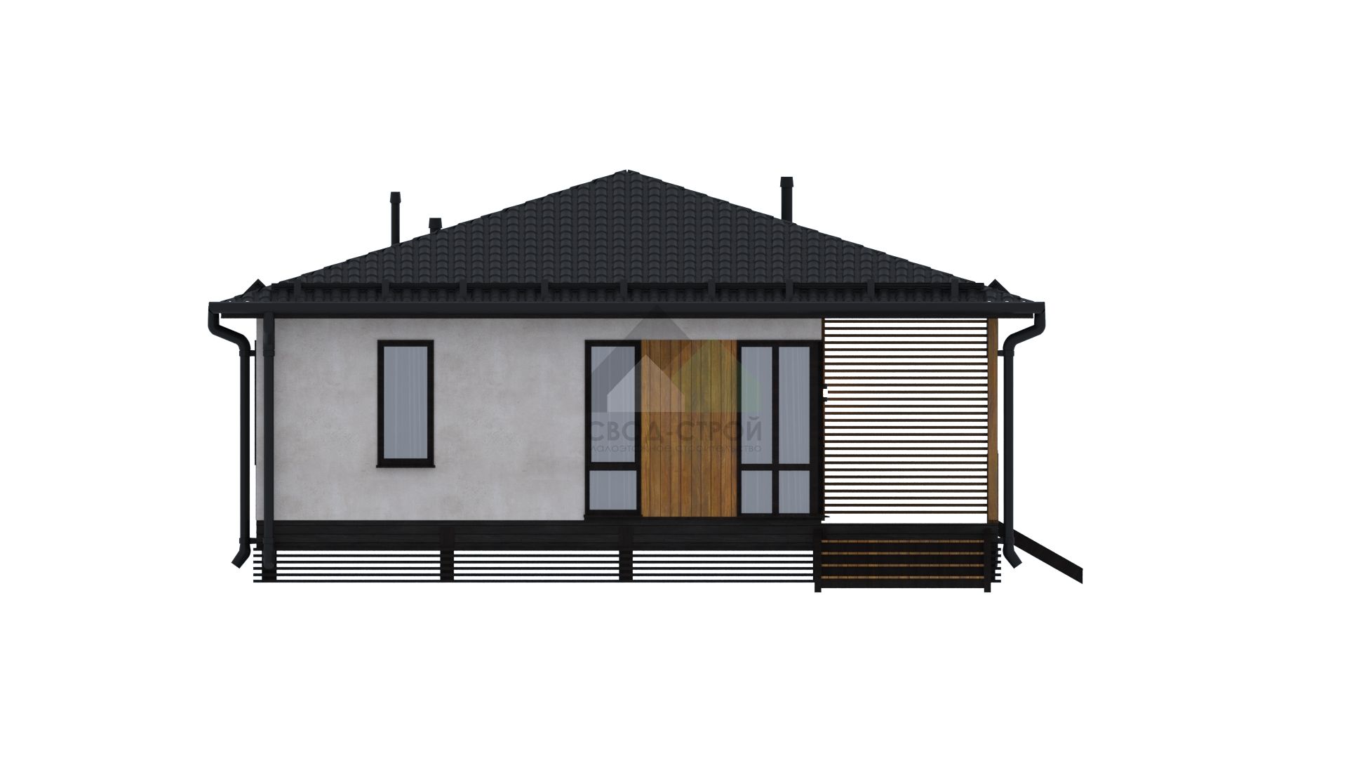 Коттедж каркасный С-158 КР «Уют»