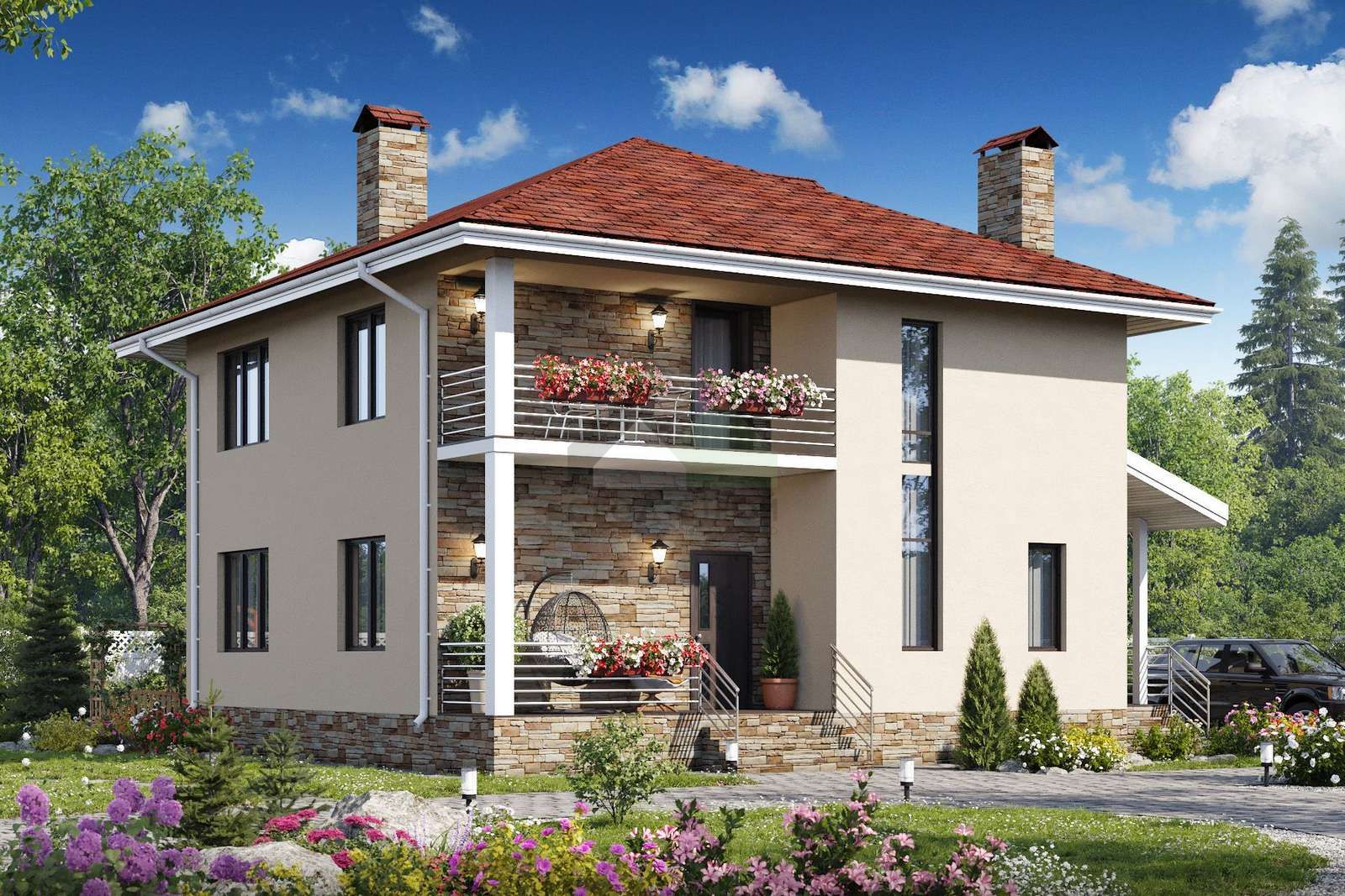 Дом из газобетонных блоков С-233 ГБ «Сибирь»