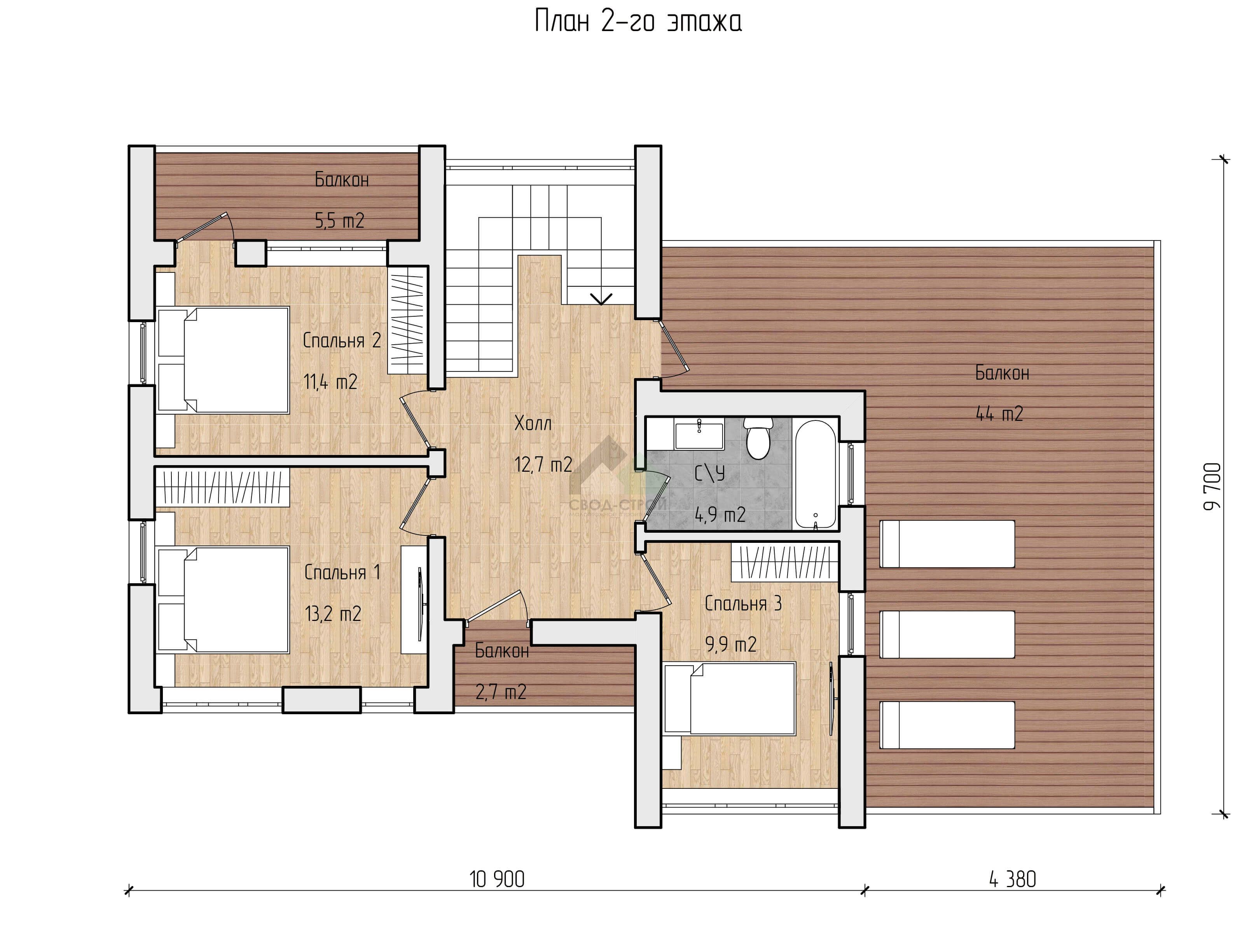 Дом с гаражом С-265 ГБ «High-Tech»