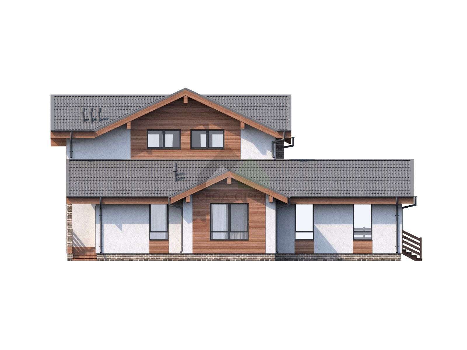 Газобетонный дом с балконом С-421 ГБ «Онегино»