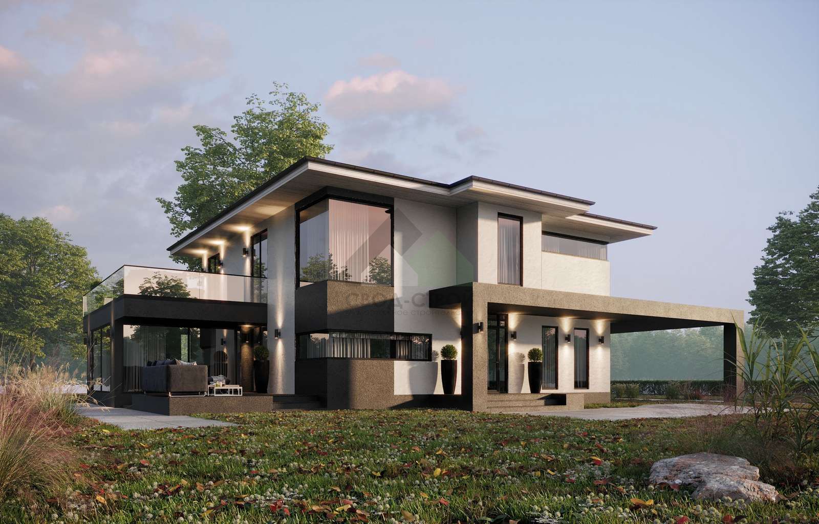 Газобетонный дом с балконом С-288 ГБ «Холмы»