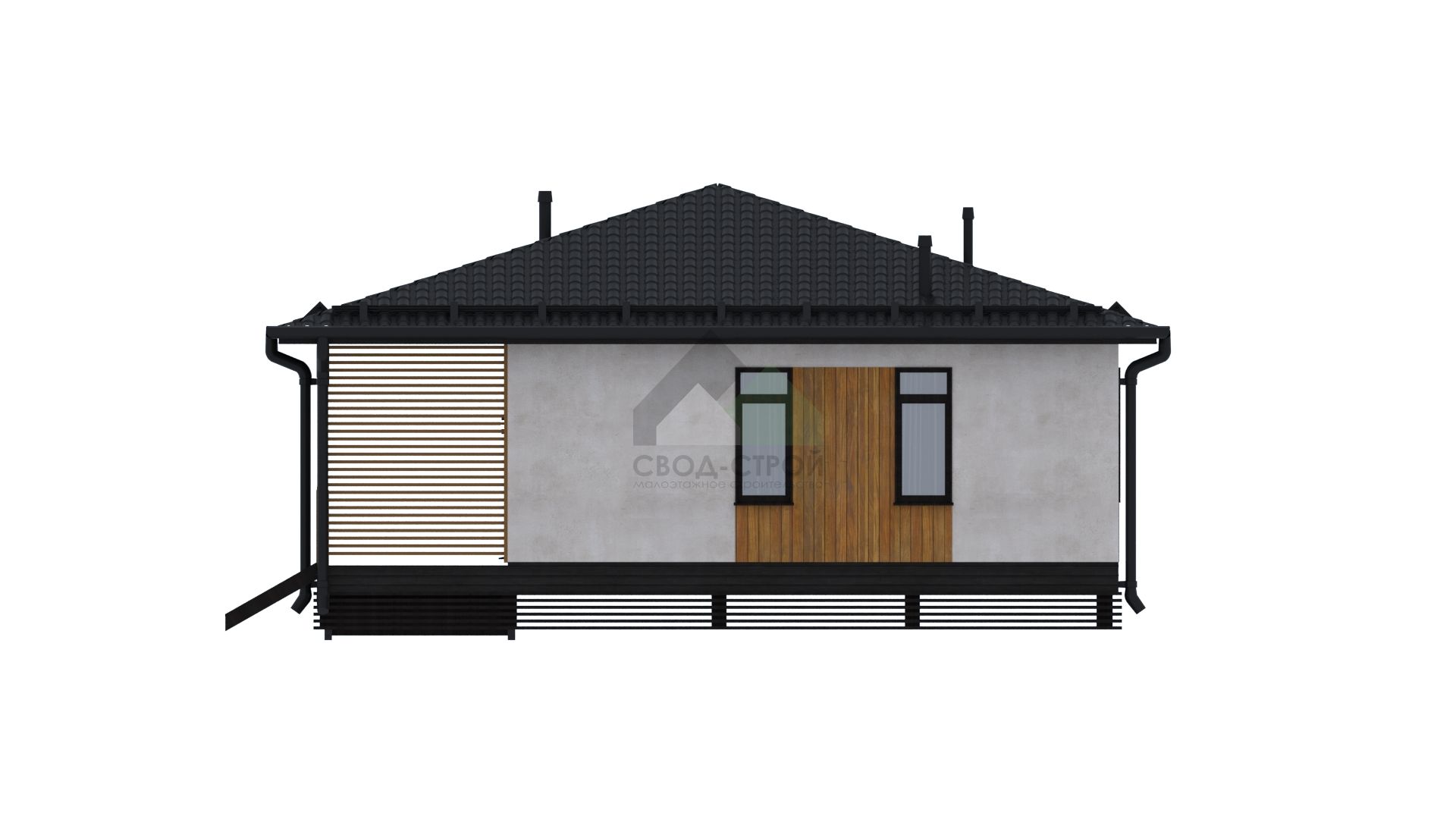 Коттедж каркасный С-158 КР «Уют»