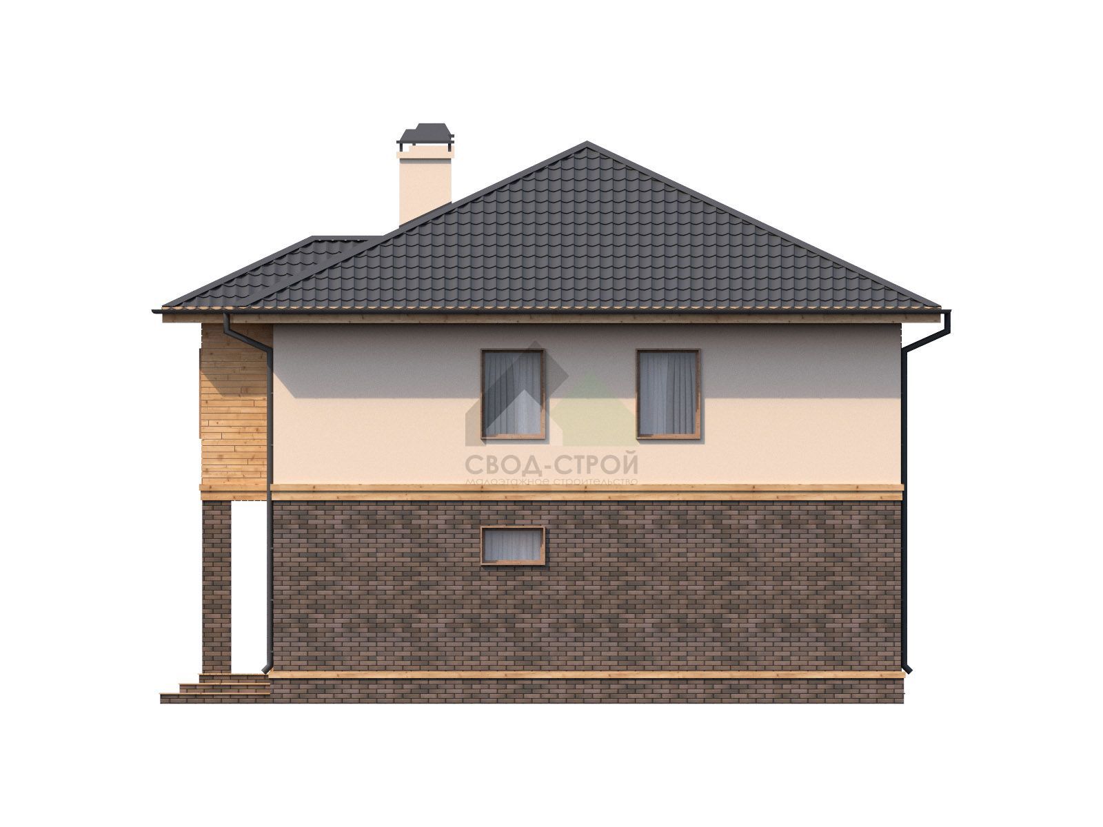 Газобетонный дом с балконом С-242 ГБ «Сияние»