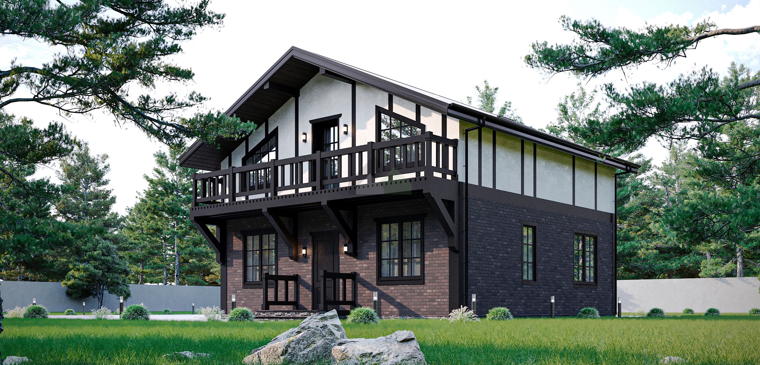 Дом из газобетонных блоков С-212 ГБ «Белл»