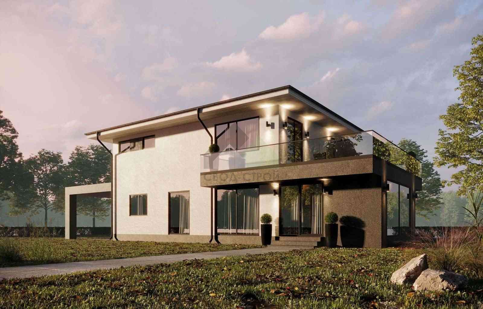 Газобетонный дом с балконом С-288 ГБ «Холмы»