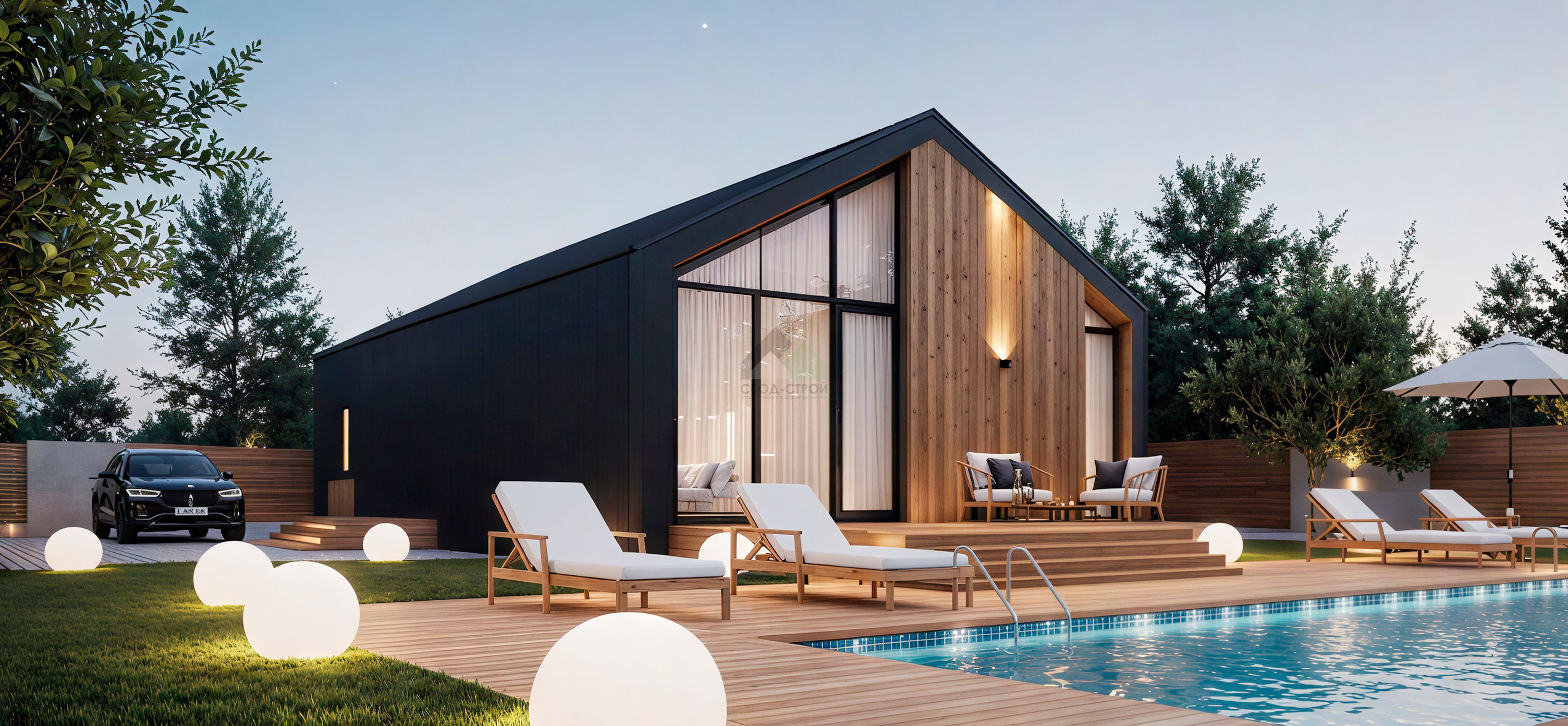 Дом из газобетонных блоков С-123 ГБ «Усадьба белая»