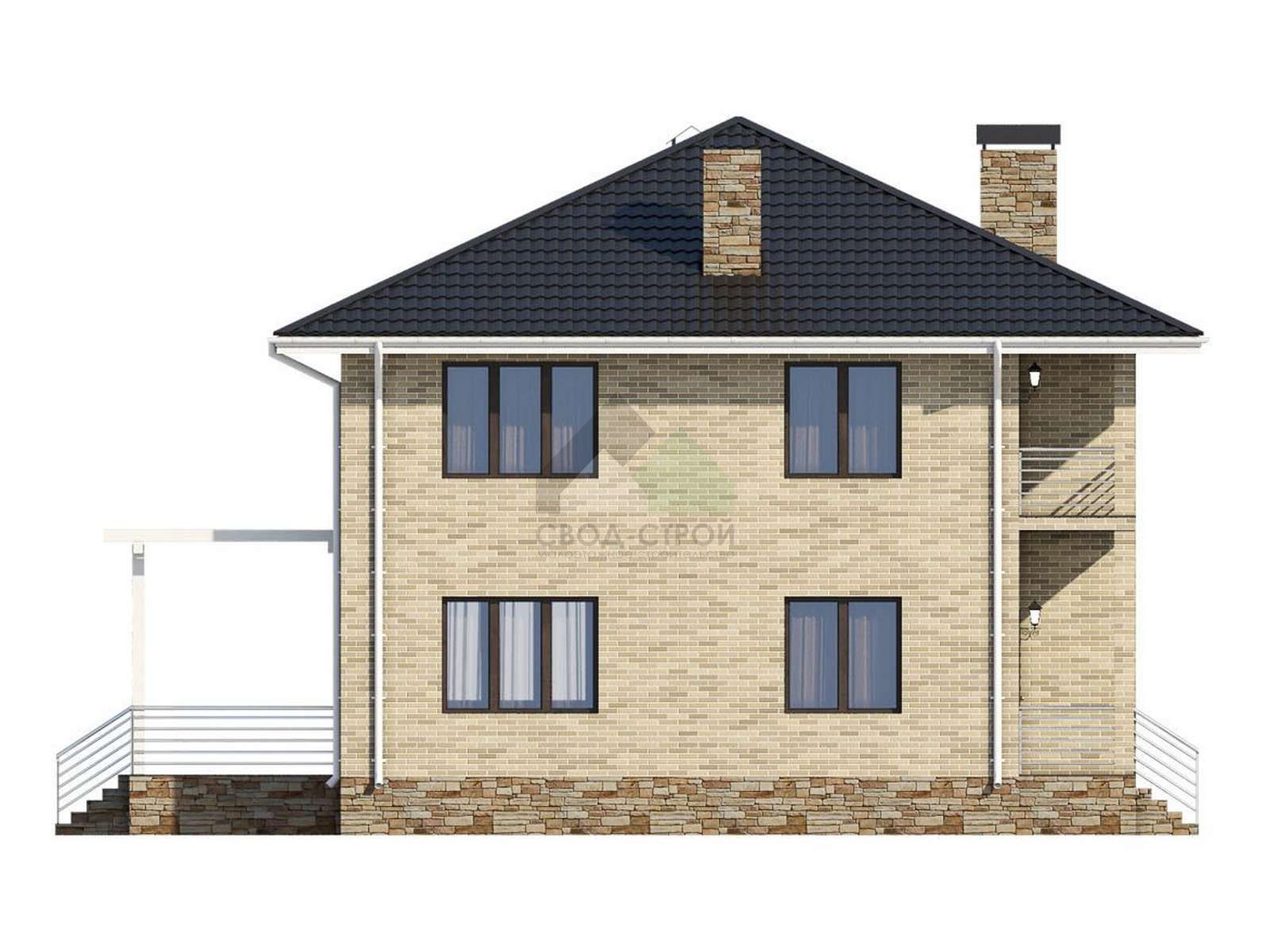 Дом из газобетонных блоков С-233 ГБ «Сибирь»