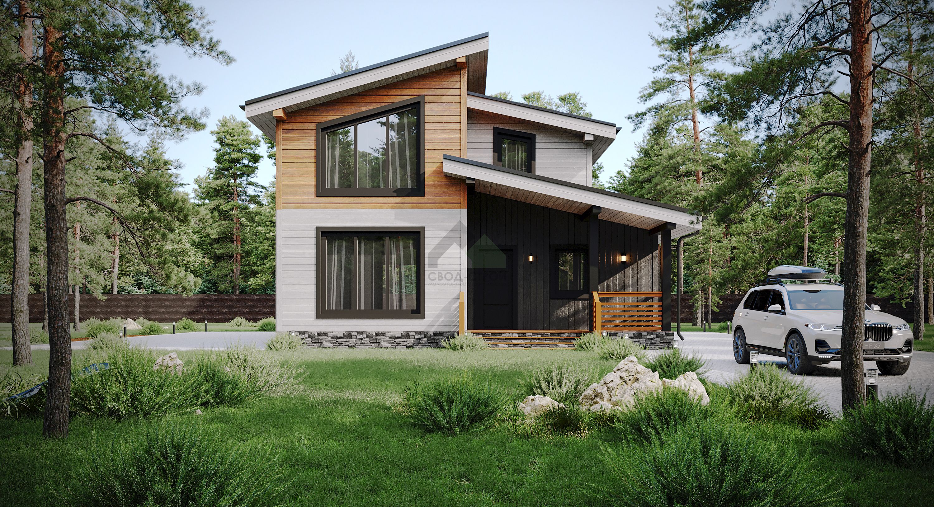 Дом из газобетонных блоков С-202 ГБ «Урбис»