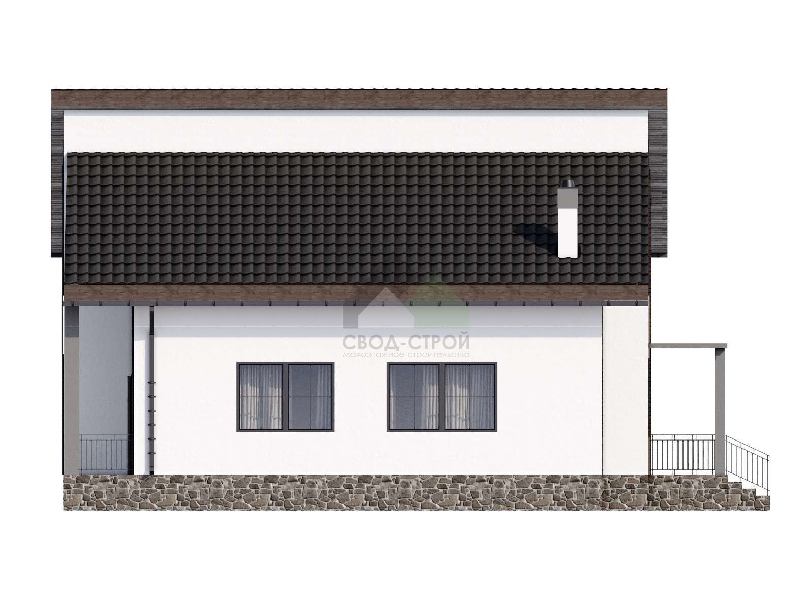 Дом из газобетонных блоков С-211 ГБ «Лето»