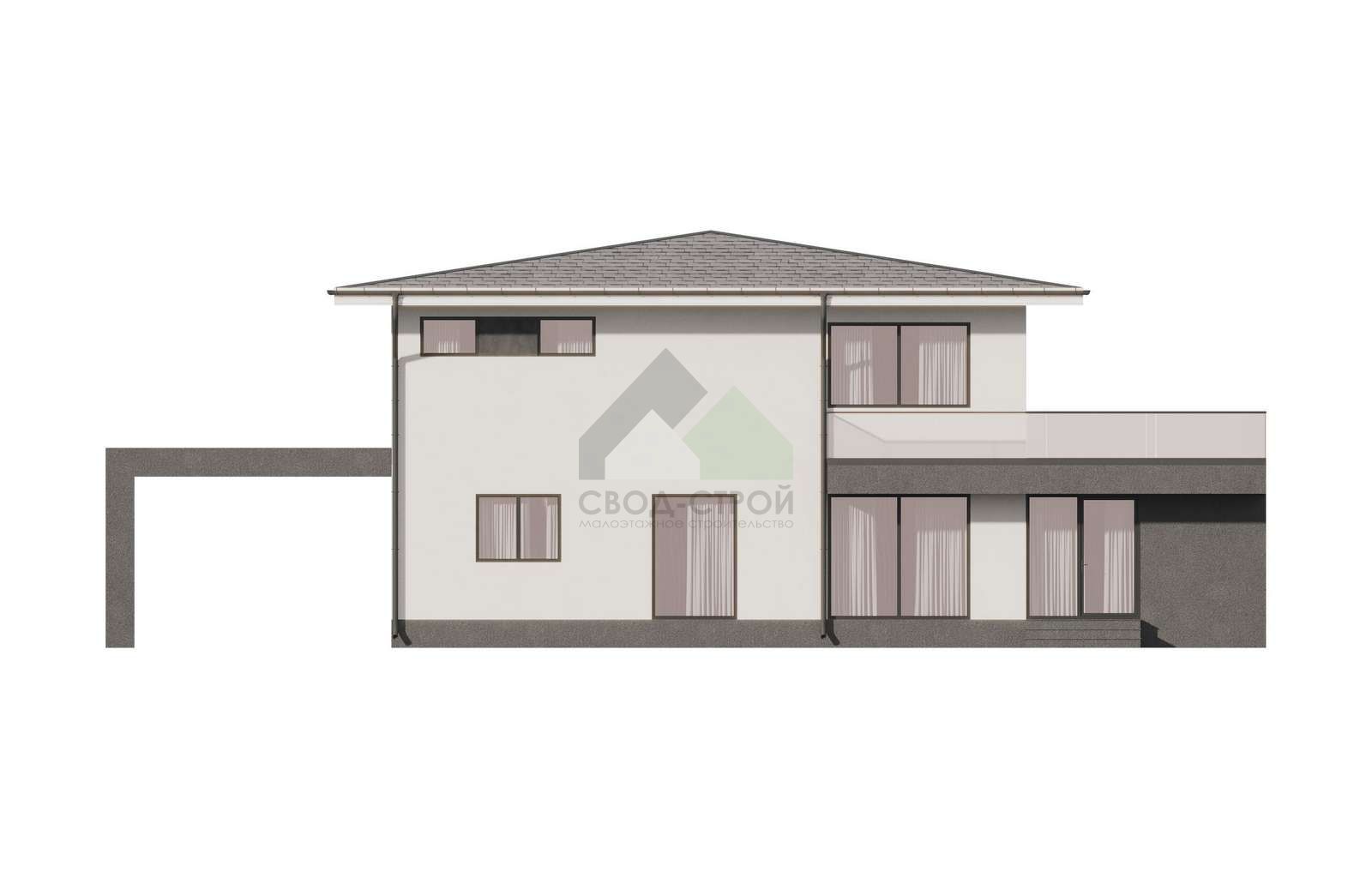 Газобетонный дом с балконом С-288 ГБ «Холмы»