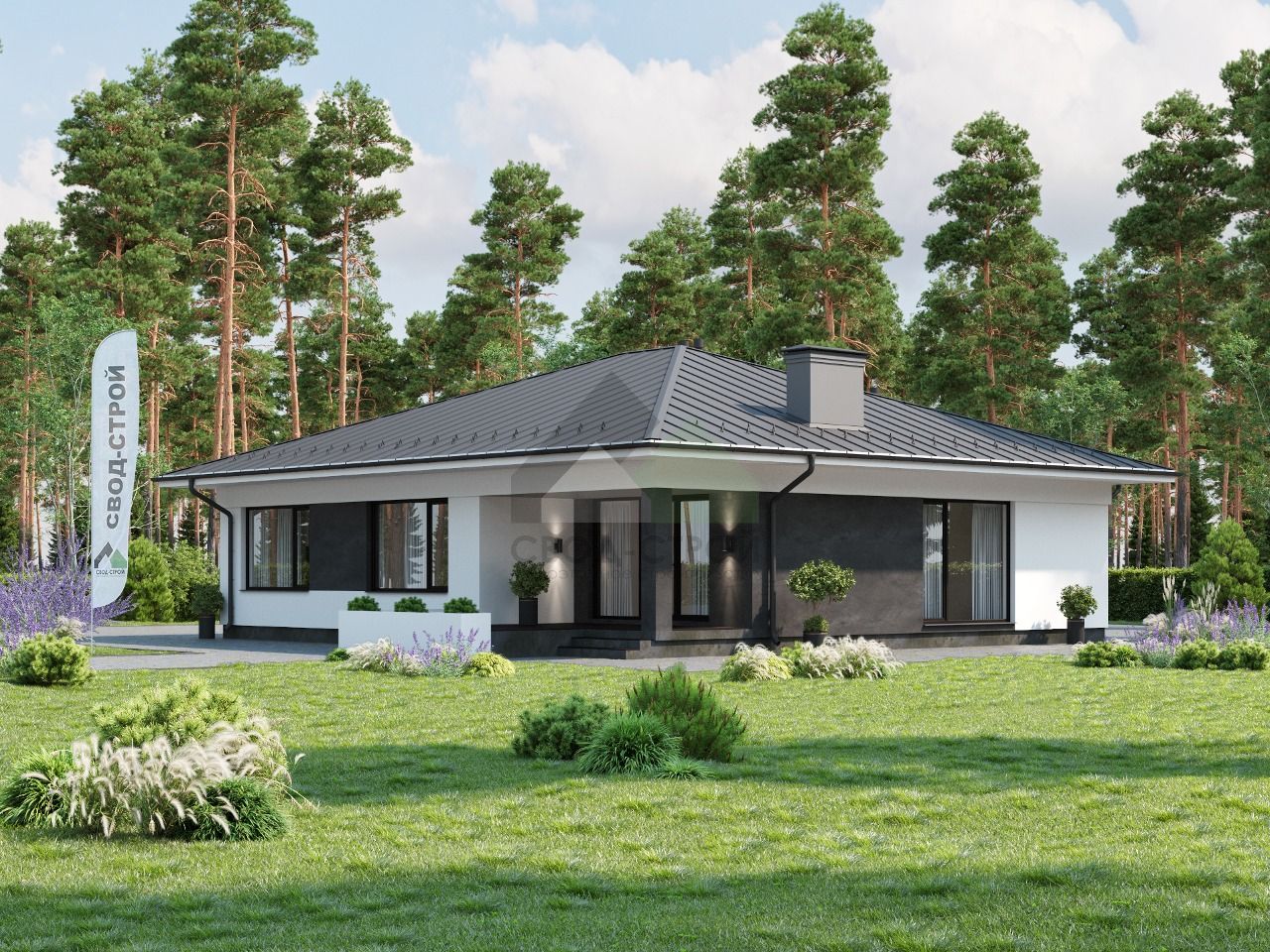 Дом из газобетонных блоков С-179 ГБ «Бьерн»