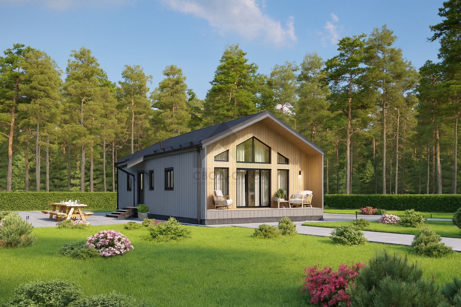 Каркасный дом в стиле Барн в стиле барн С-119 КР «Фьорд»