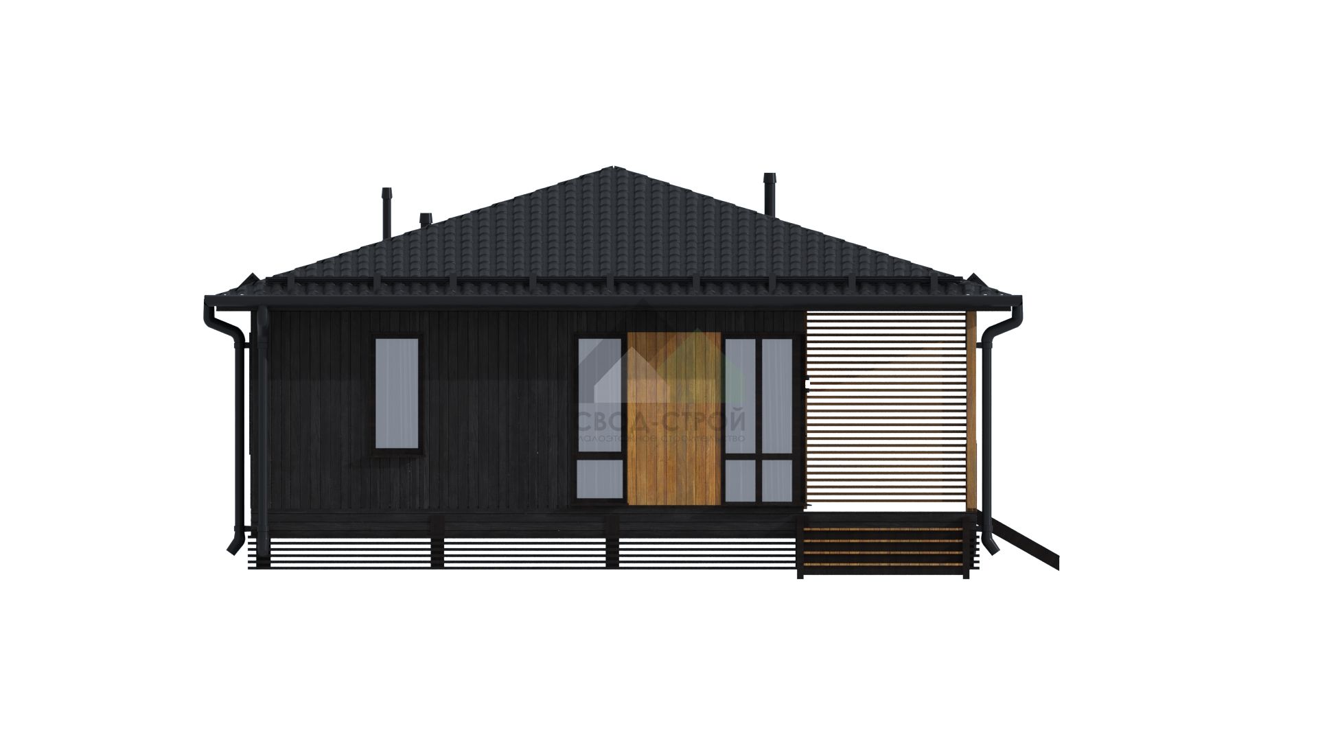 Коттедж каркасный С-158 КР «Уют»