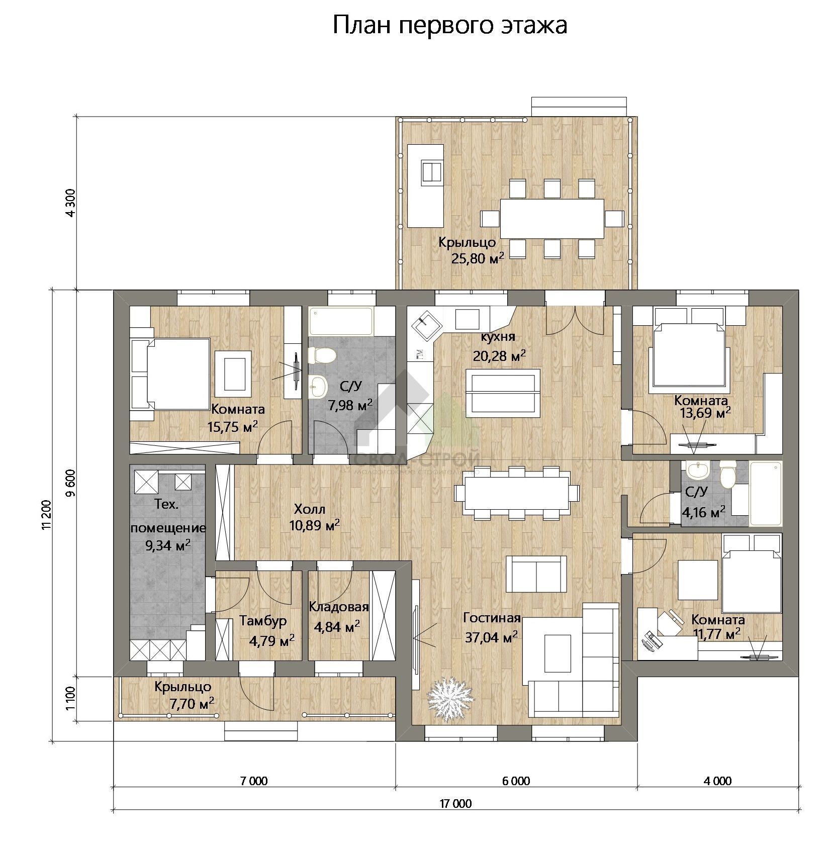 Дом из газобетонных блоков С-207 ГБ «Норди»