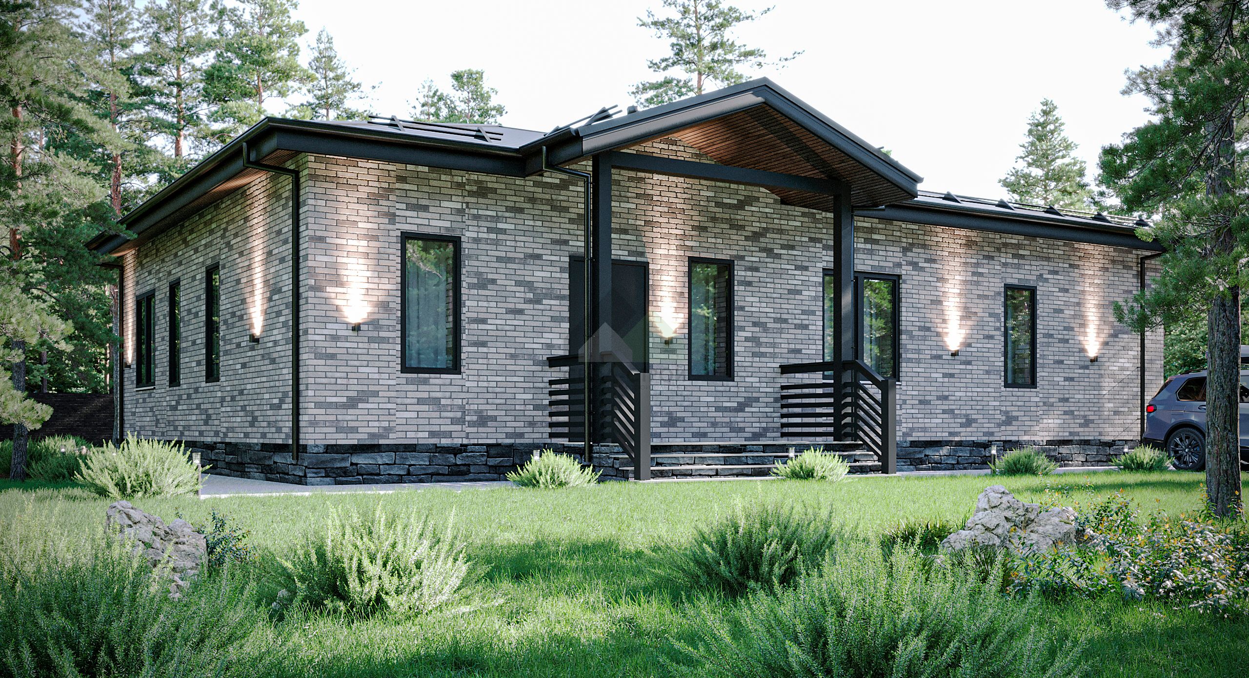 Дом из газобетонных блоков С-141 ГБ «Монарх»